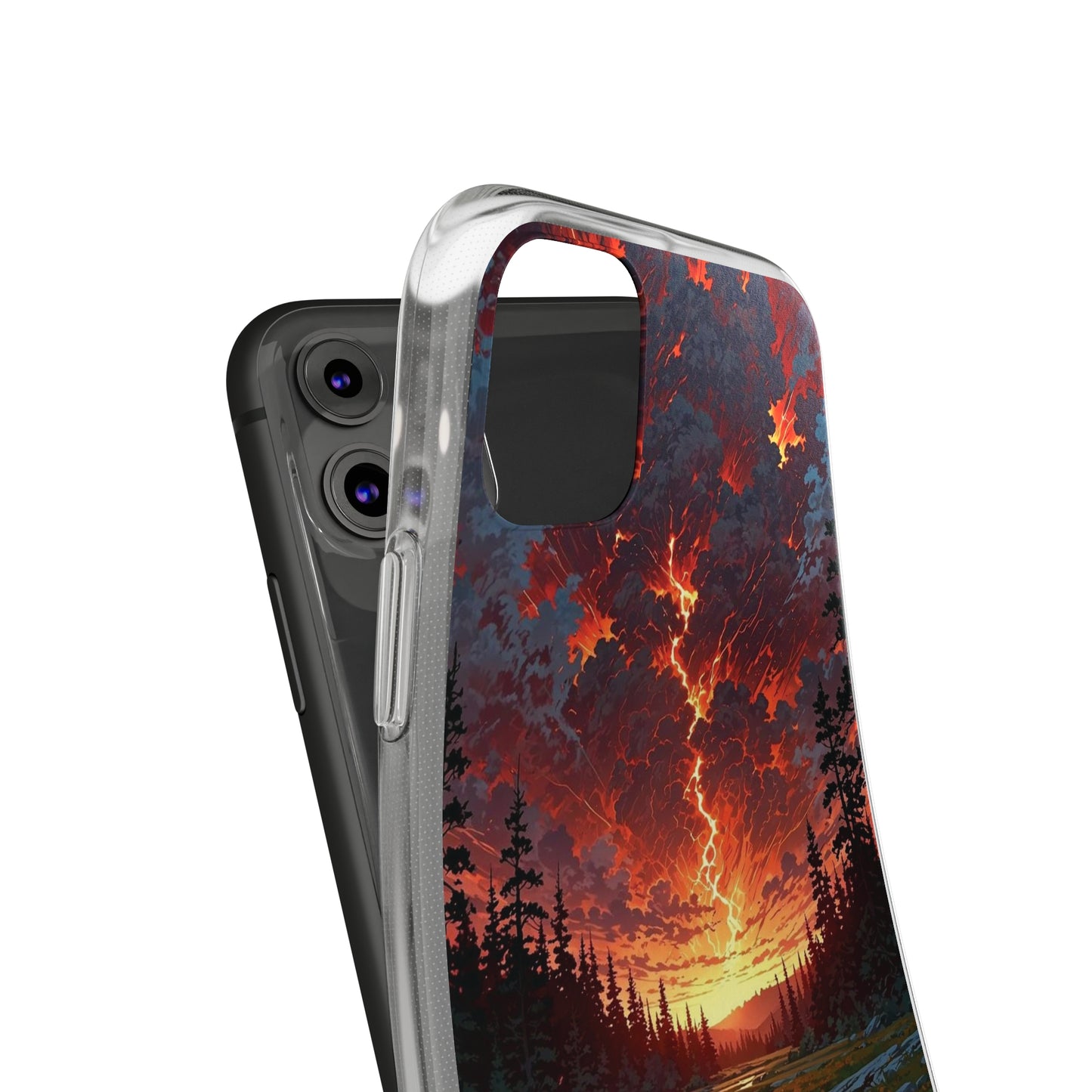 Nature-Inspired Soft Phone Case - Vibrant Sunset Design