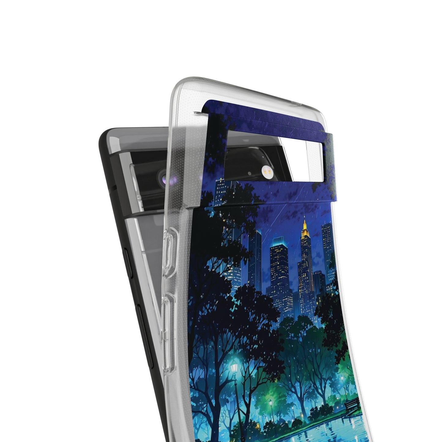 Cityscape Night Soft Phone Case - Protective Cover for Urban Lovers