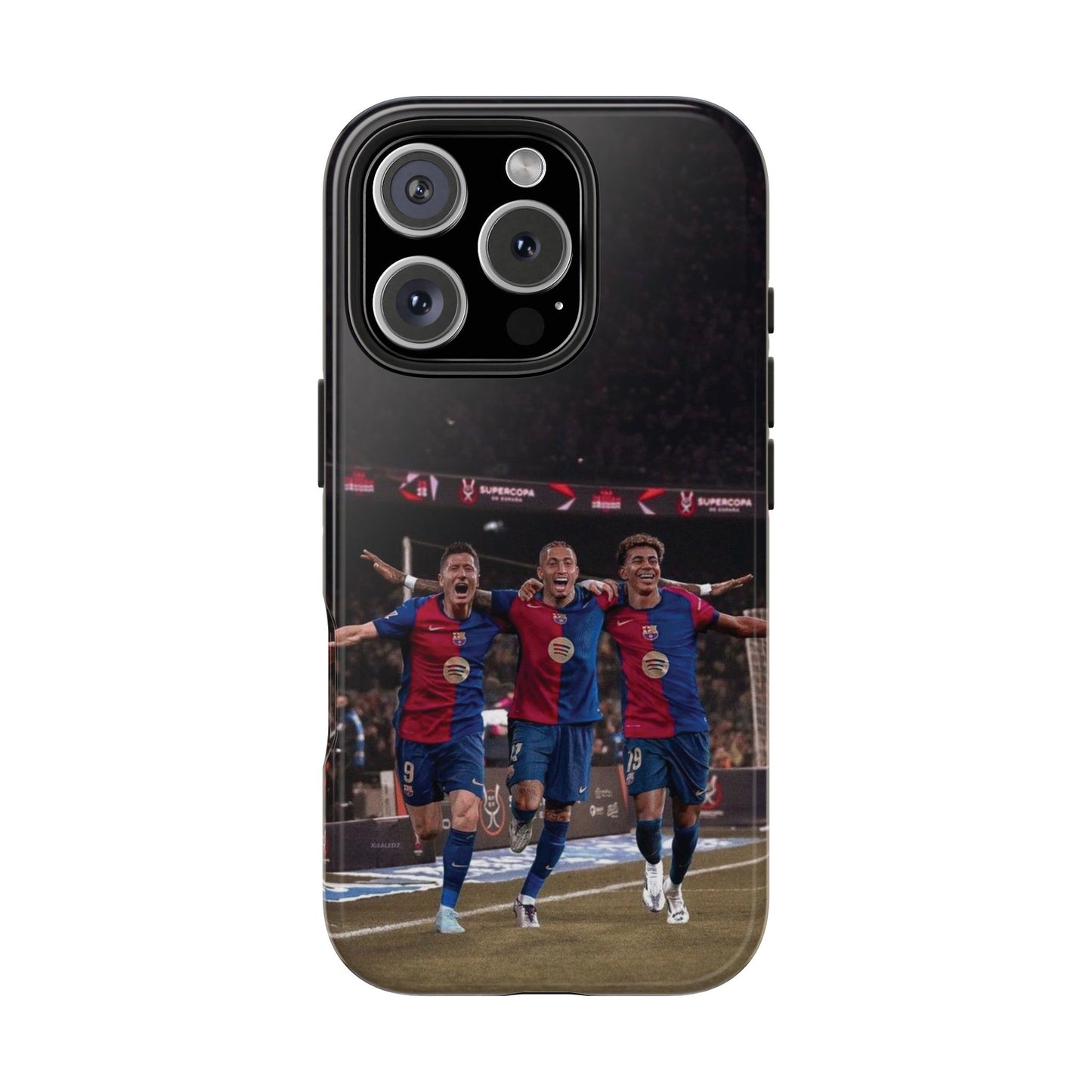 Lewandowski, Raphinha, Lamine Yamal Soccer Team Tough Phone Case - Durable Protection for Fans!