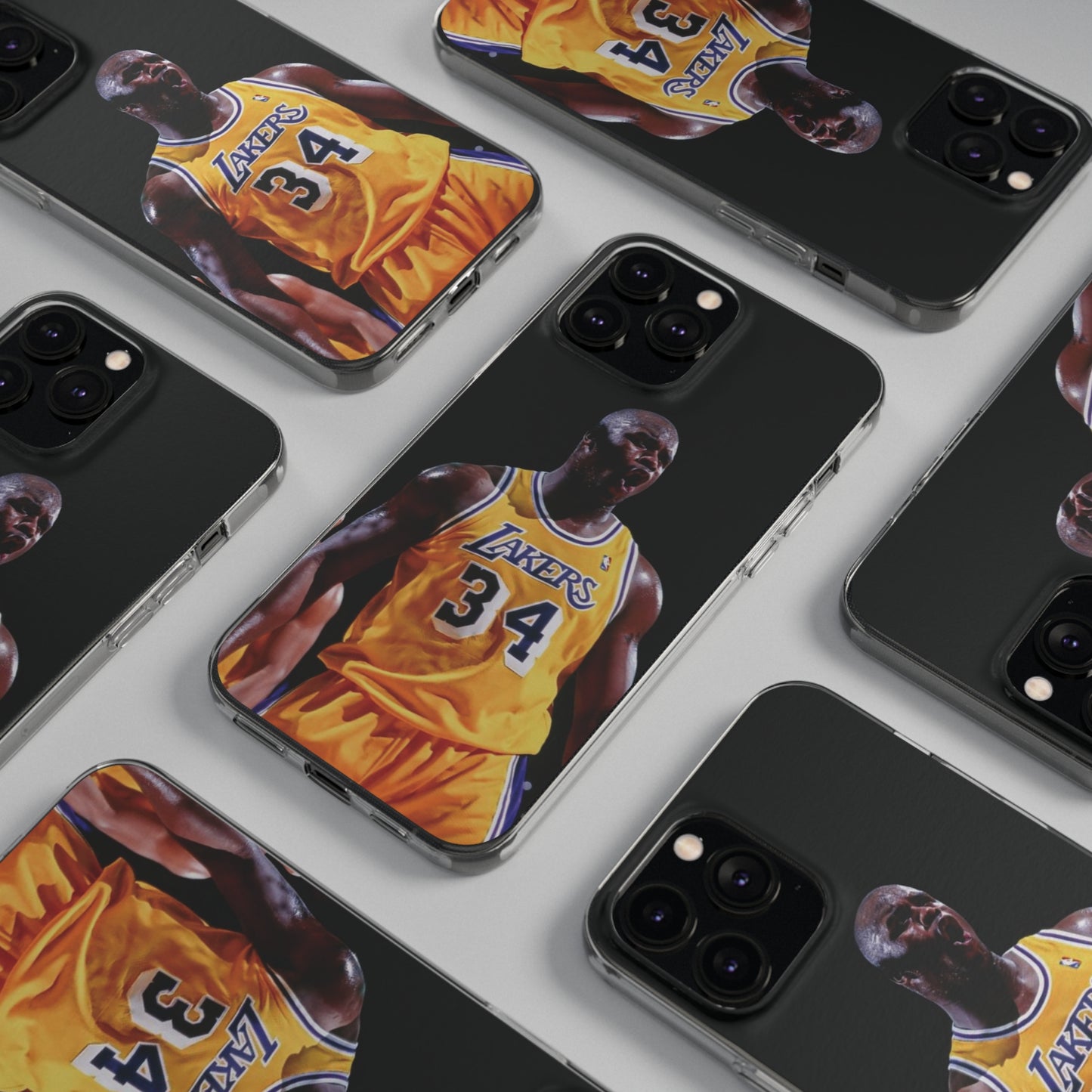 Shaq Vintage Basketball Star Soft Phone Case - Vibrant Lakers Design