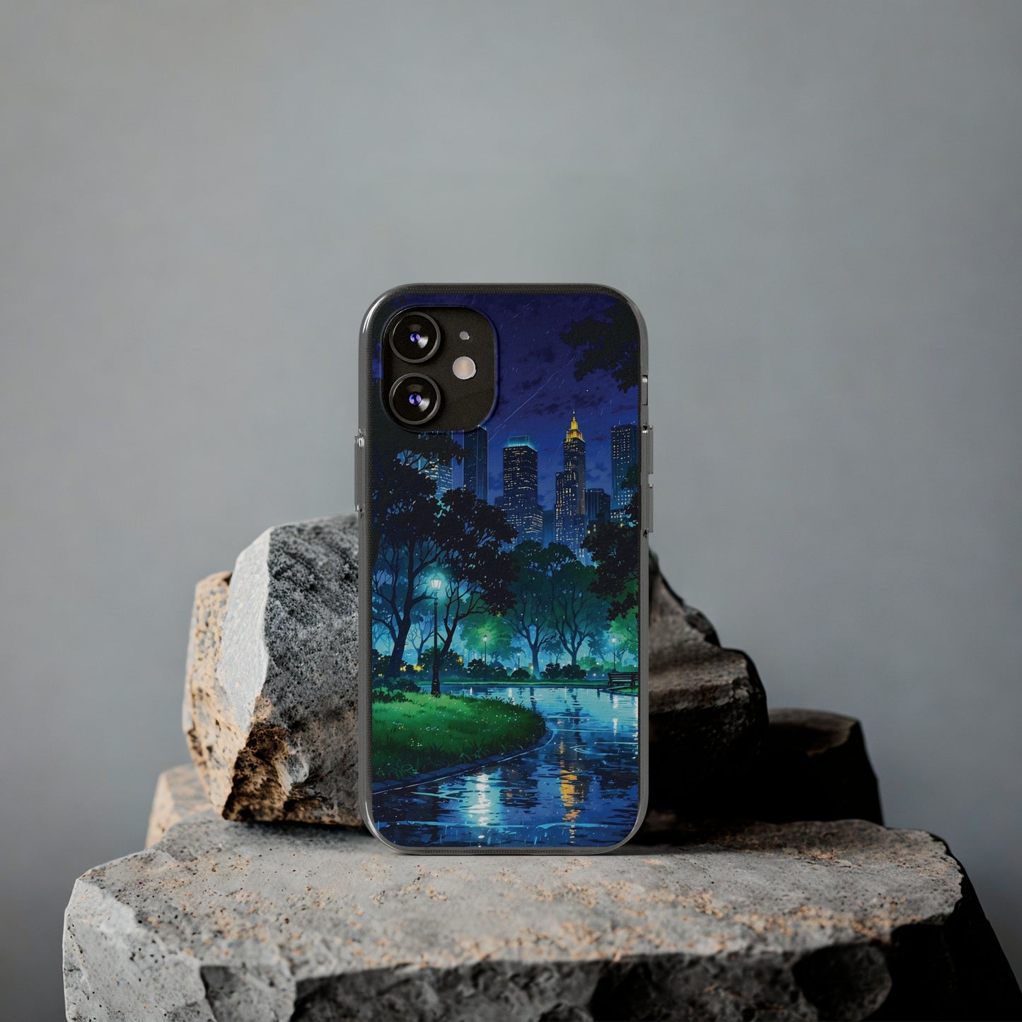 Cityscape Night Soft Phone Case - Protective Cover for Urban Lovers