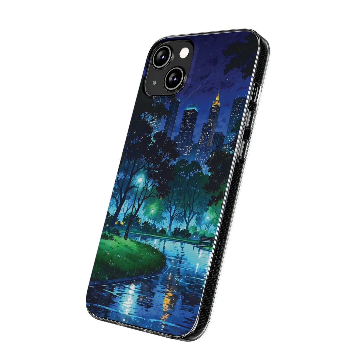 Cityscape Night Soft Phone Case - Protective Cover for Urban Lovers