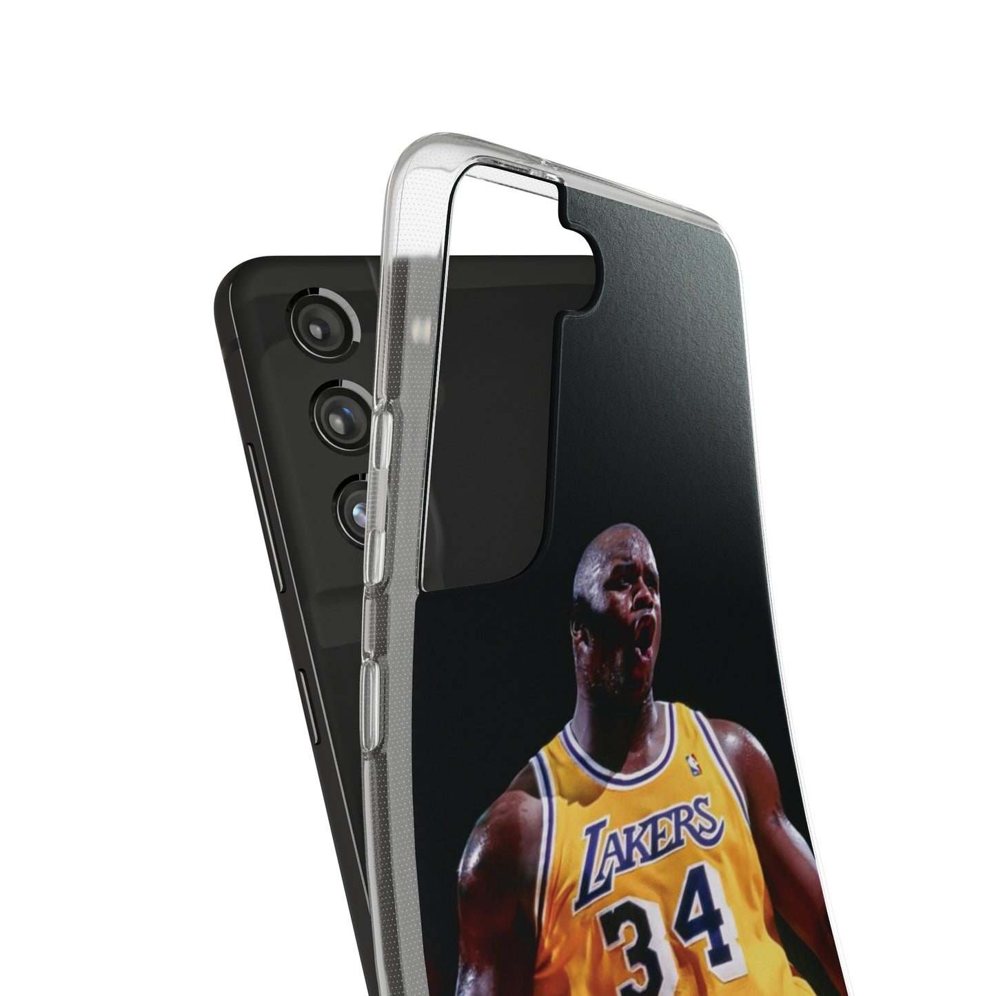 Shaq Vintage Basketball Star Soft Phone Case - Vibrant Lakers Design