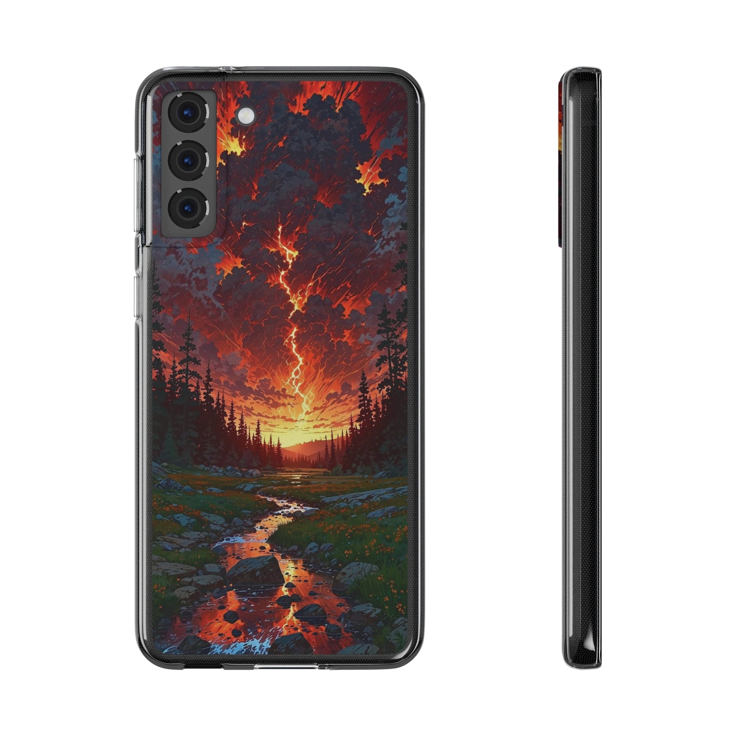 Nature-Inspired Soft Phone Case - Vibrant Sunset Design