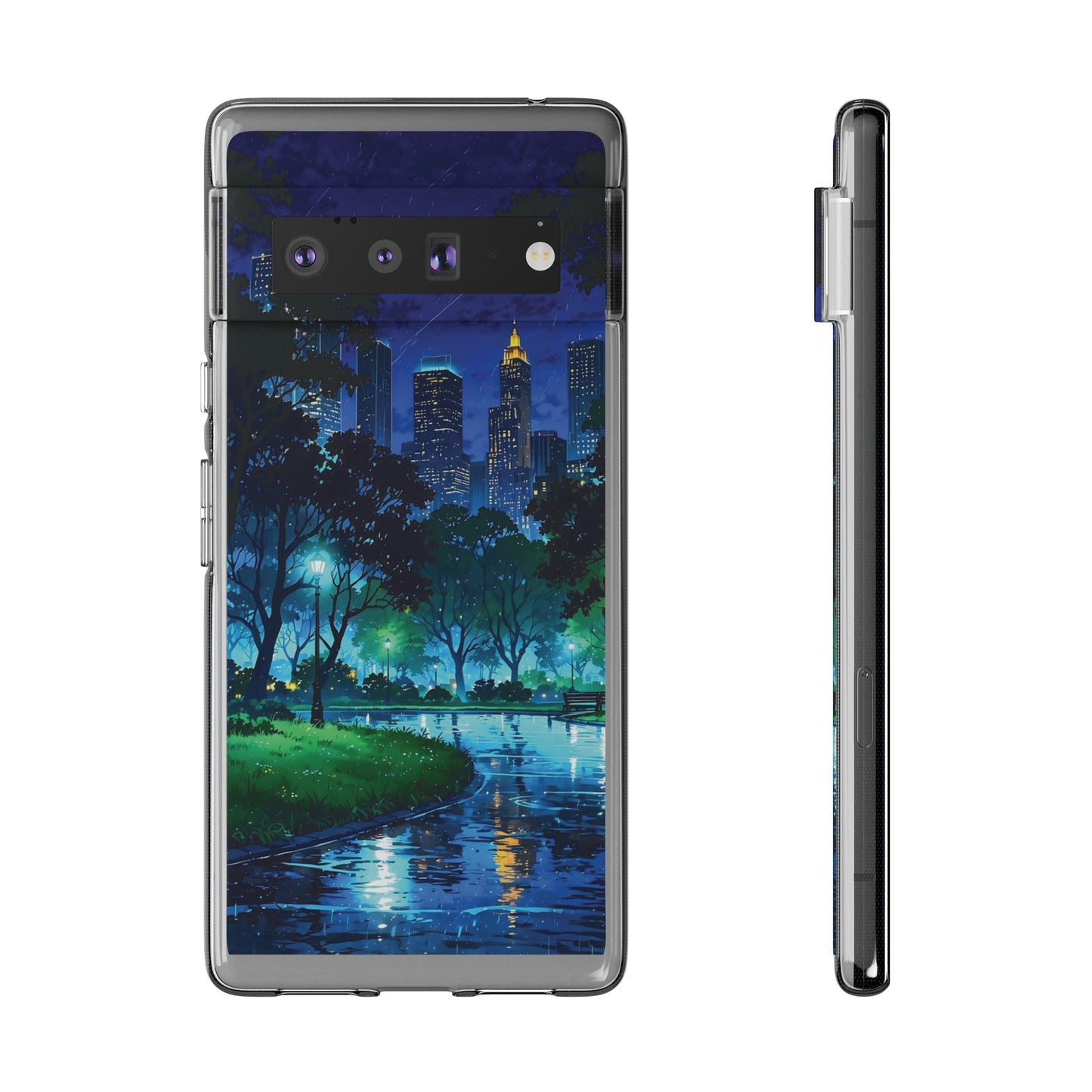 Cityscape Night Soft Phone Case - Protective Cover for Urban Lovers
