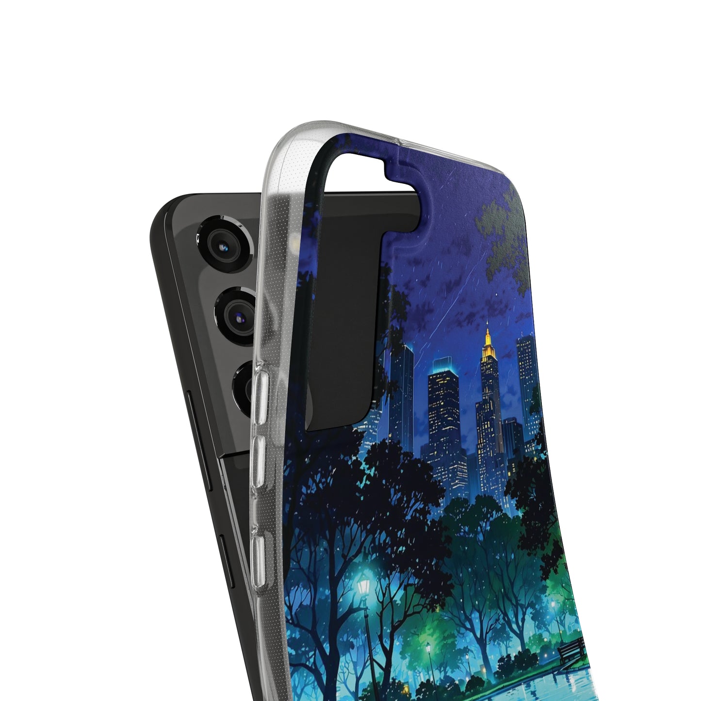 Cityscape Night Soft Phone Case - Protective Cover for Urban Lovers