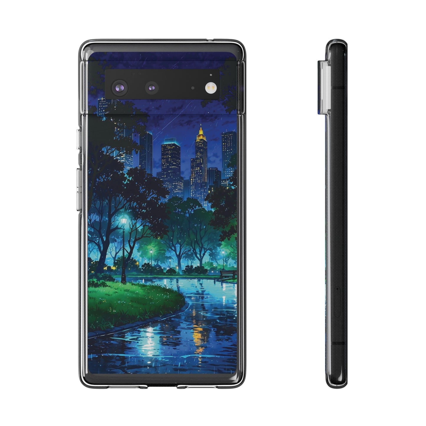 Cityscape Night Soft Phone Case - Protective Cover for Urban Lovers