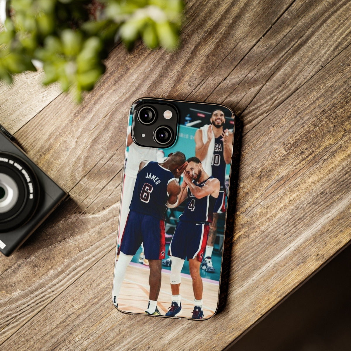 Lebron James, and Steph Curry Team Spirit Soft Phone Case - Basketball Celebration Design