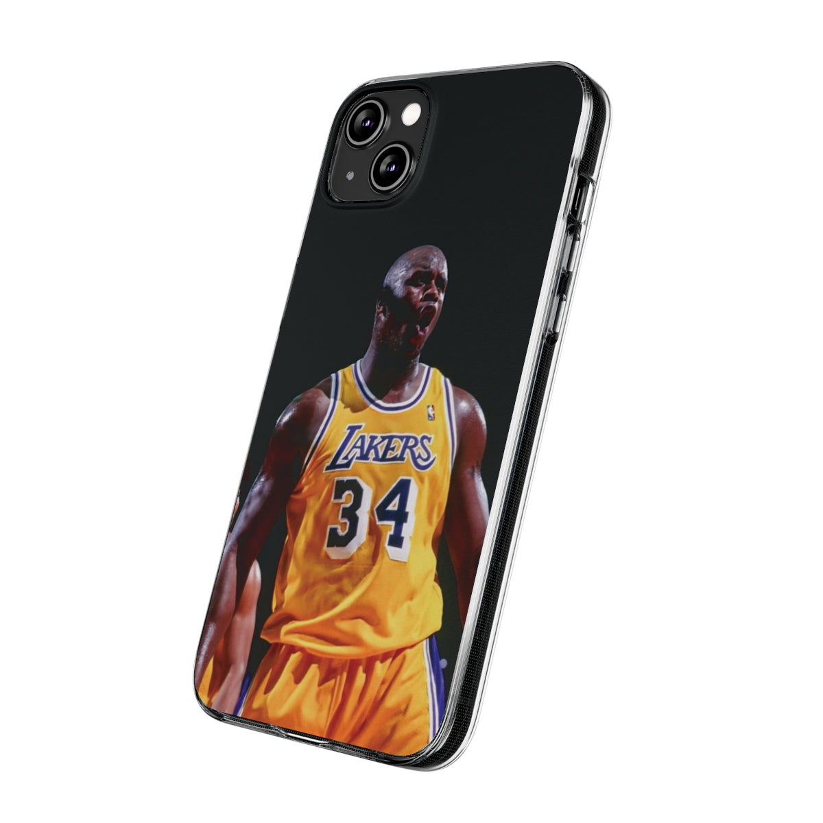 Shaq Vintage Basketball Star Soft Phone Case - Vibrant Lakers Design