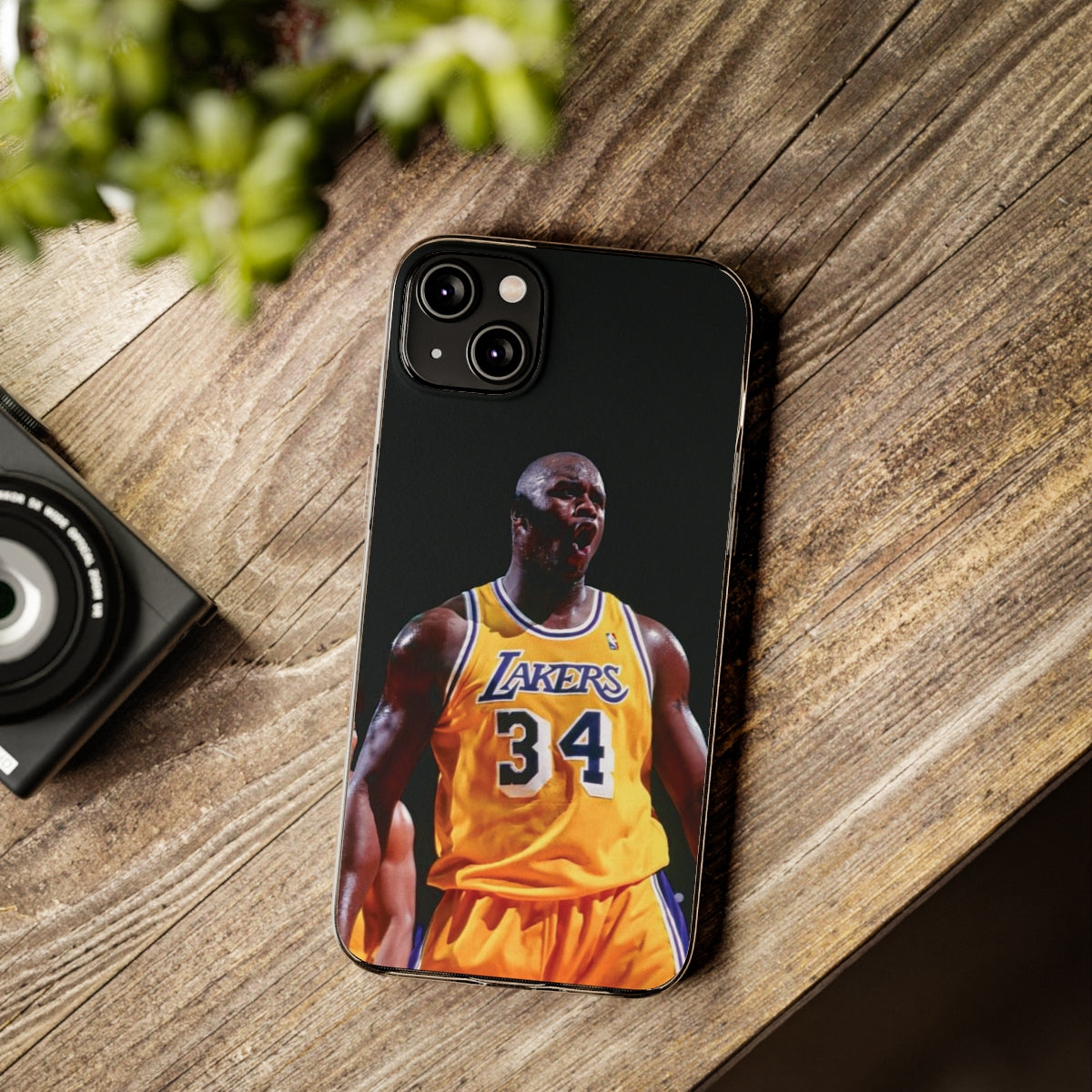 Shaq Vintage Basketball Star Soft Phone Case - Vibrant Lakers Design