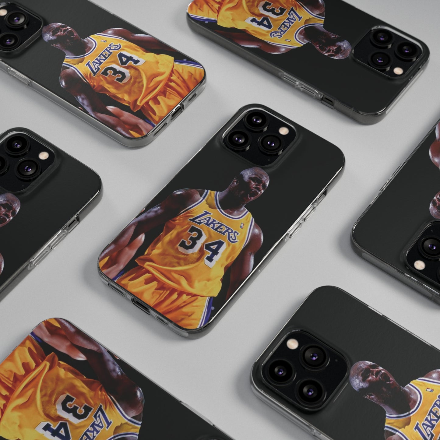 Shaq Vintage Basketball Star Soft Phone Case - Vibrant Lakers Design