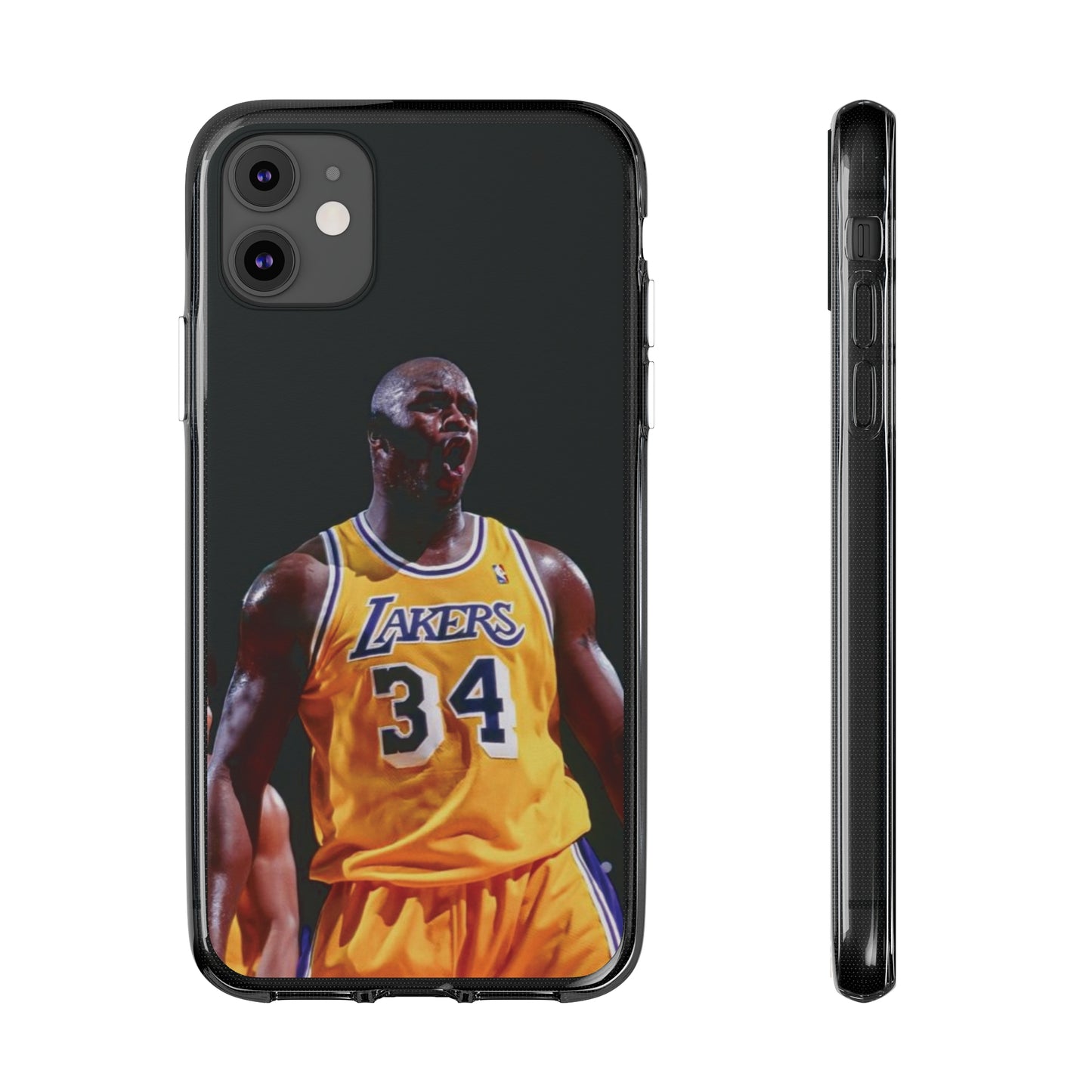Shaq Vintage Basketball Star Soft Phone Case - Vibrant Lakers Design