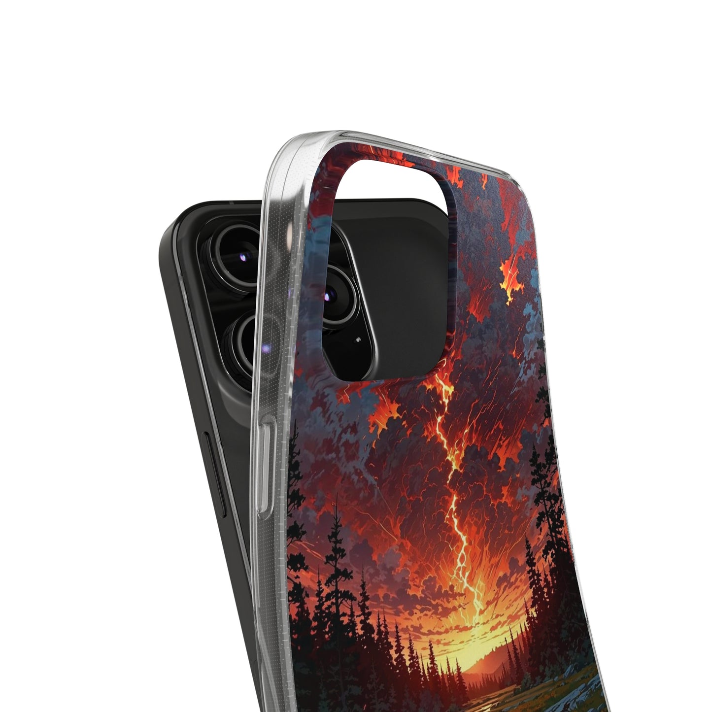 Nature-Inspired Soft Phone Case - Vibrant Sunset Design