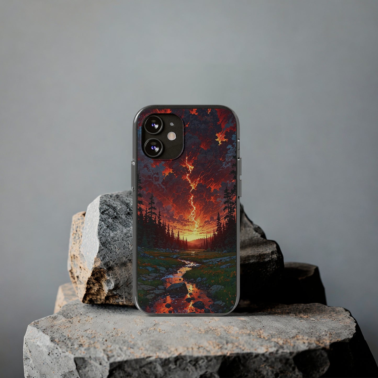 Nature-Inspired Soft Phone Case - Vibrant Sunset Design