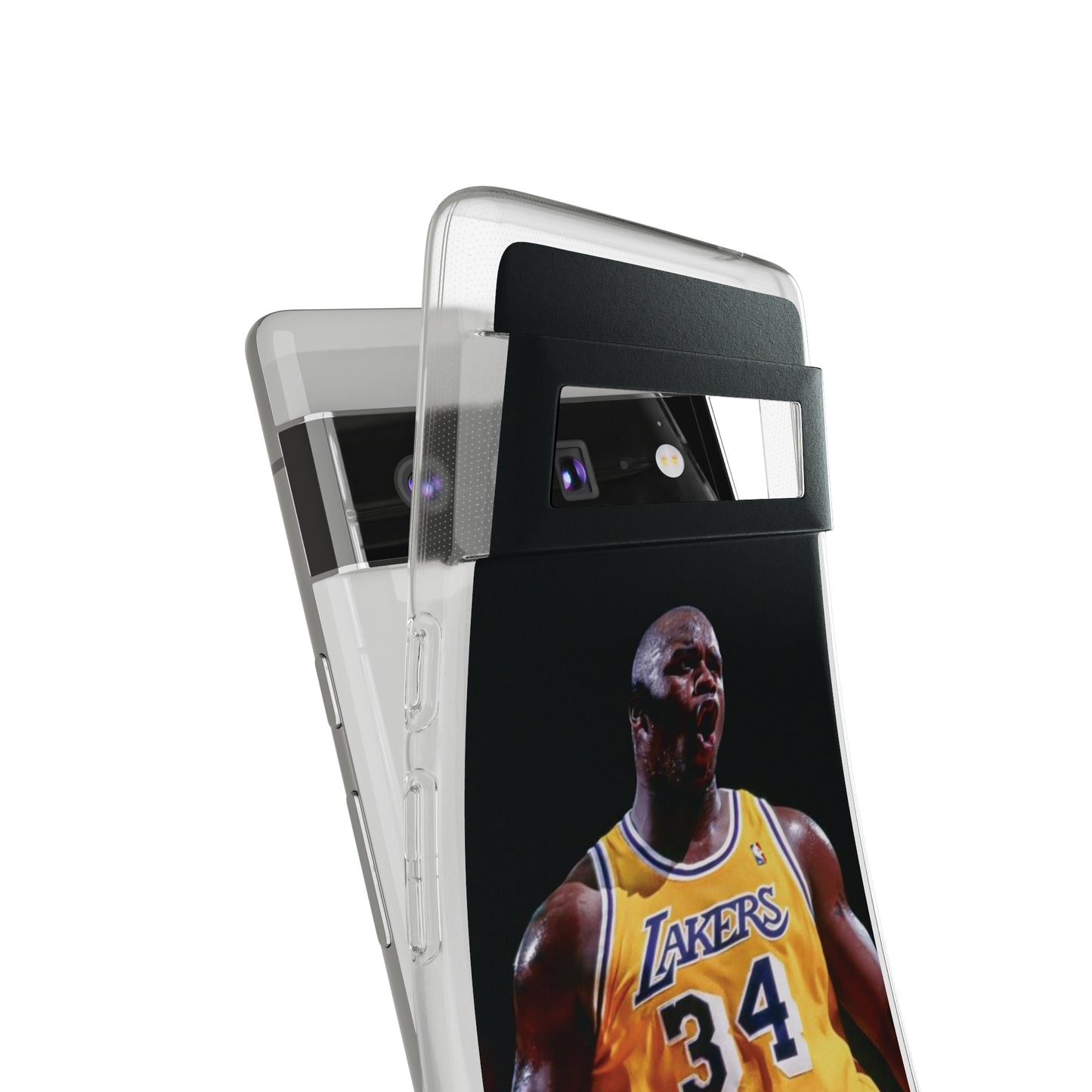 Shaq Vintage Basketball Star Soft Phone Case - Vibrant Lakers Design