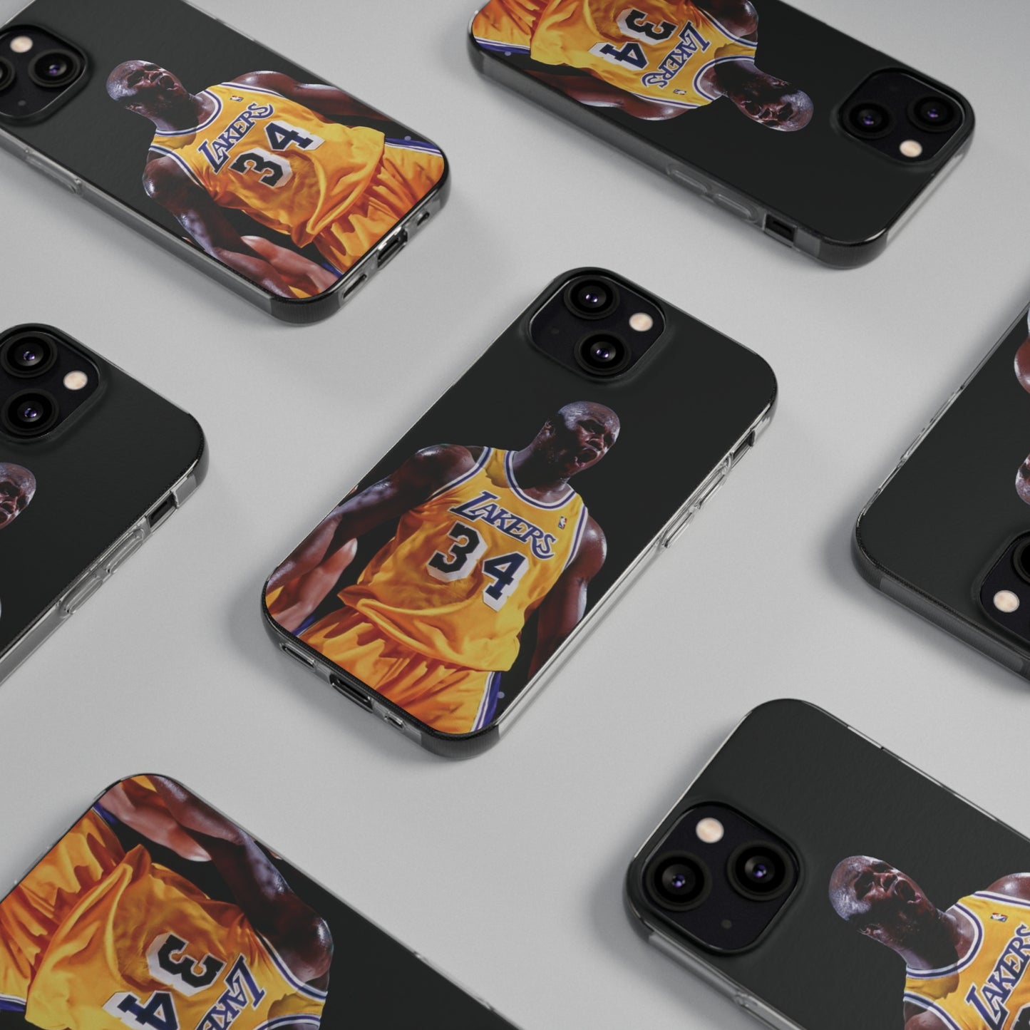 Shaq Vintage Basketball Star Soft Phone Case - Vibrant Lakers Design