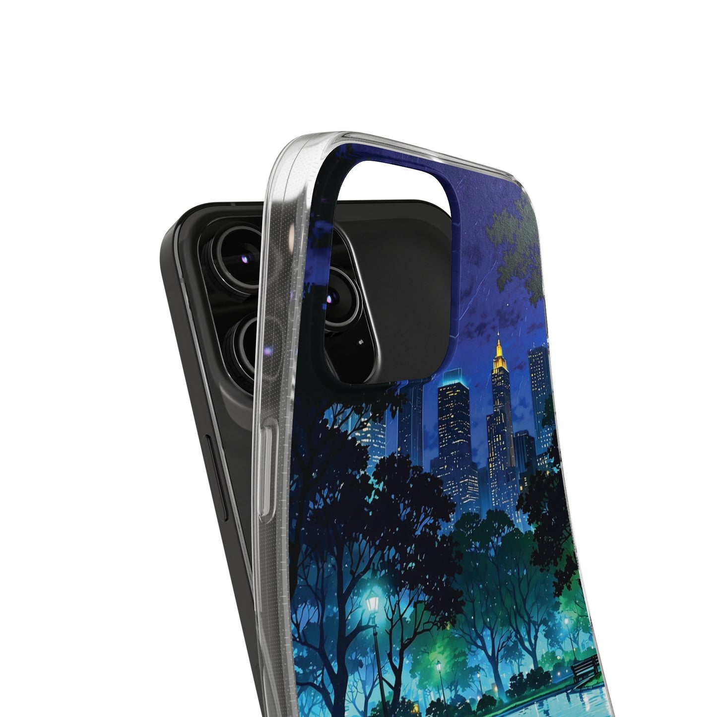 Cityscape Night Soft Phone Case - Protective Cover for Urban Lovers