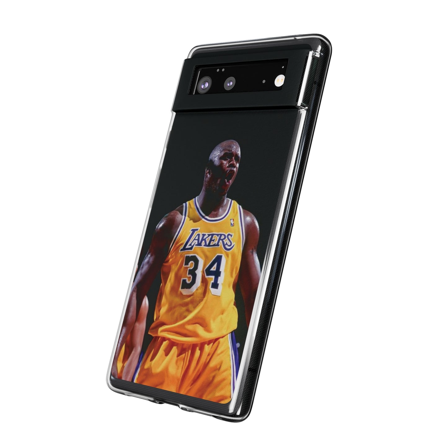 Shaq Vintage Basketball Star Soft Phone Case - Vibrant Lakers Design
