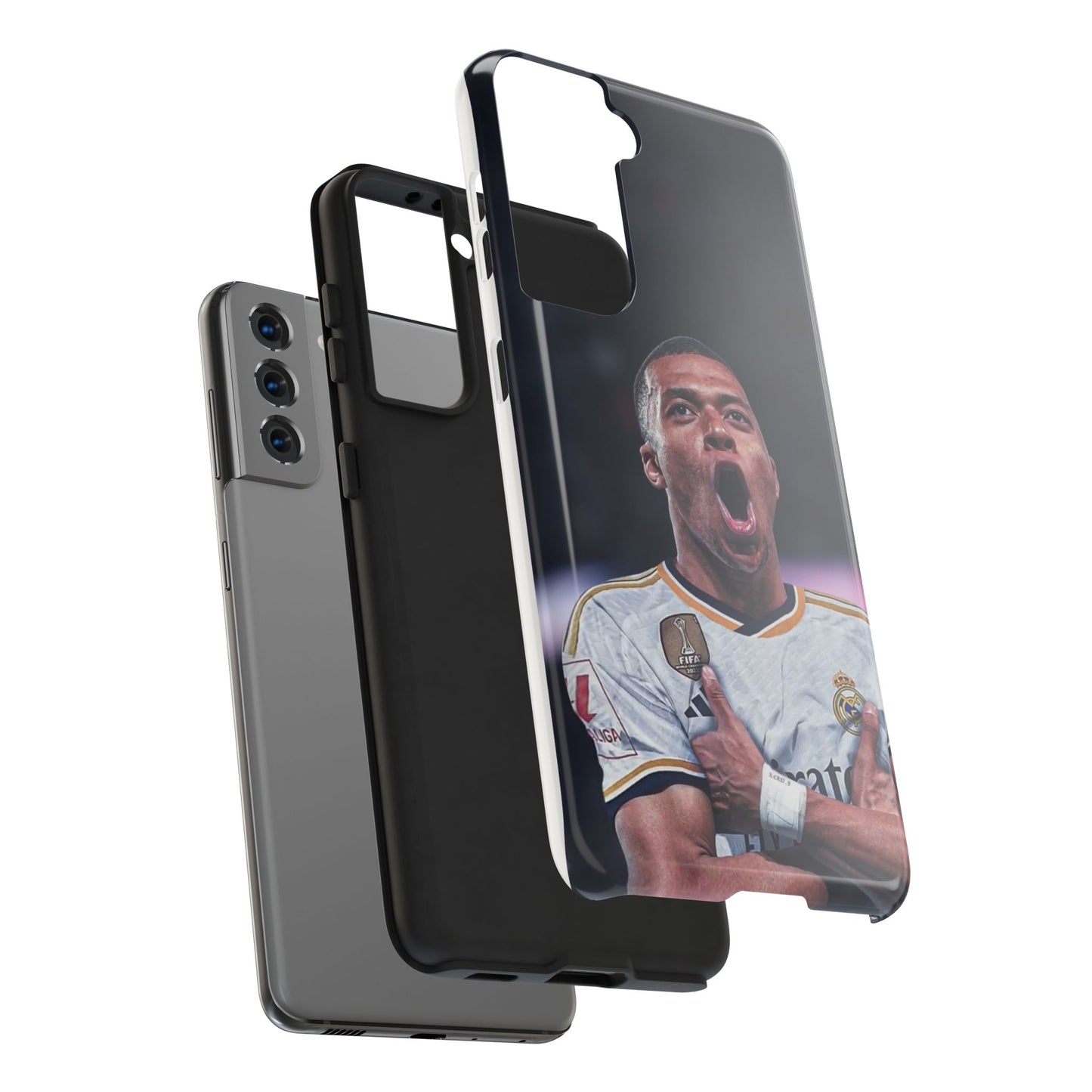 Kylian Mbappé Sporty Tough Phone Case with Goal Celebration Design