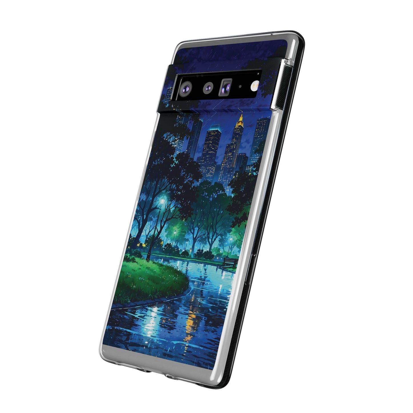 Cityscape Night Soft Phone Case - Protective Cover for Urban Lovers