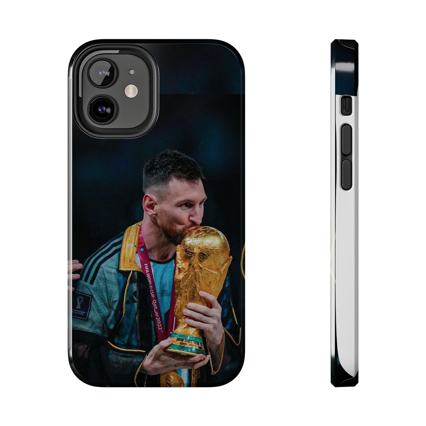 Messi World Cup Champion Tough Phone Case - Messi Trophy Design