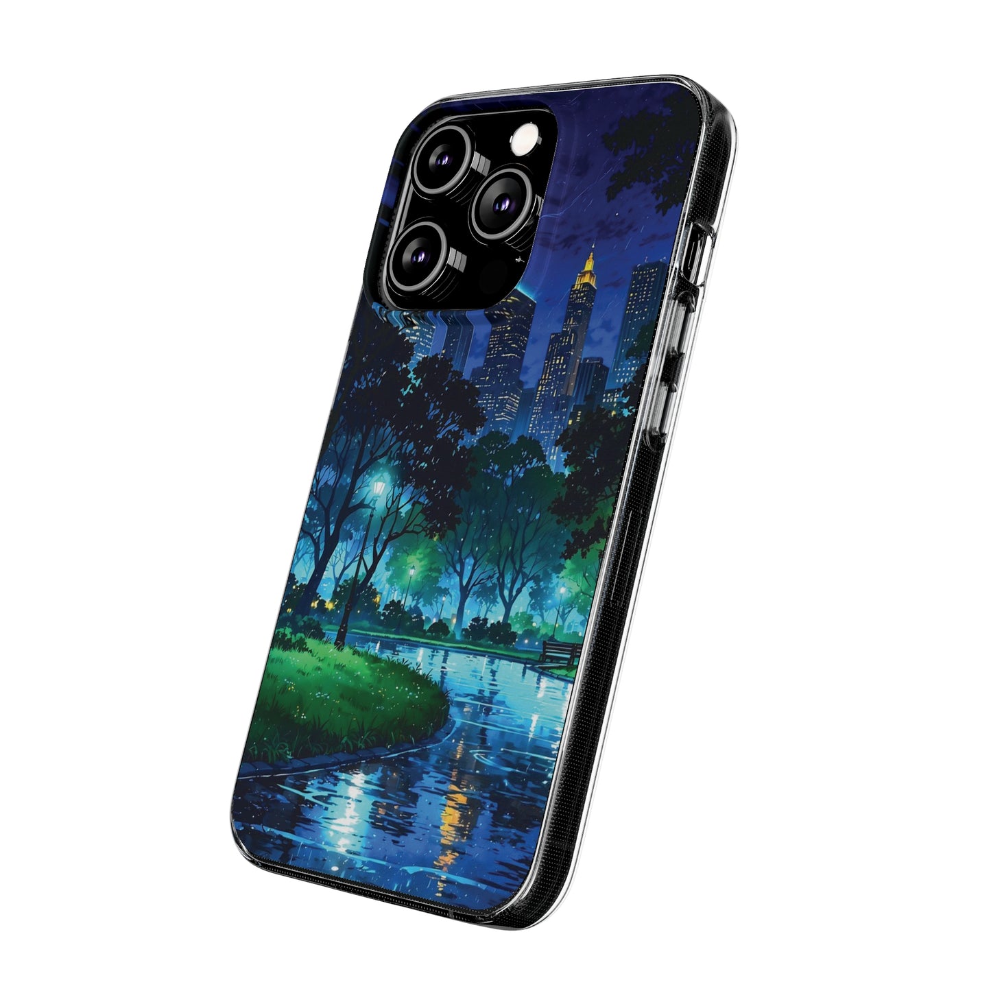 Cityscape Night Soft Phone Case - Protective Cover for Urban Lovers