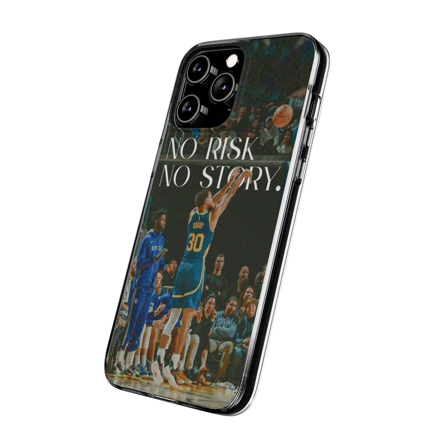 Steph Curry Motivational Soft Phone Case - No Risk, No Story for Sports Lovers