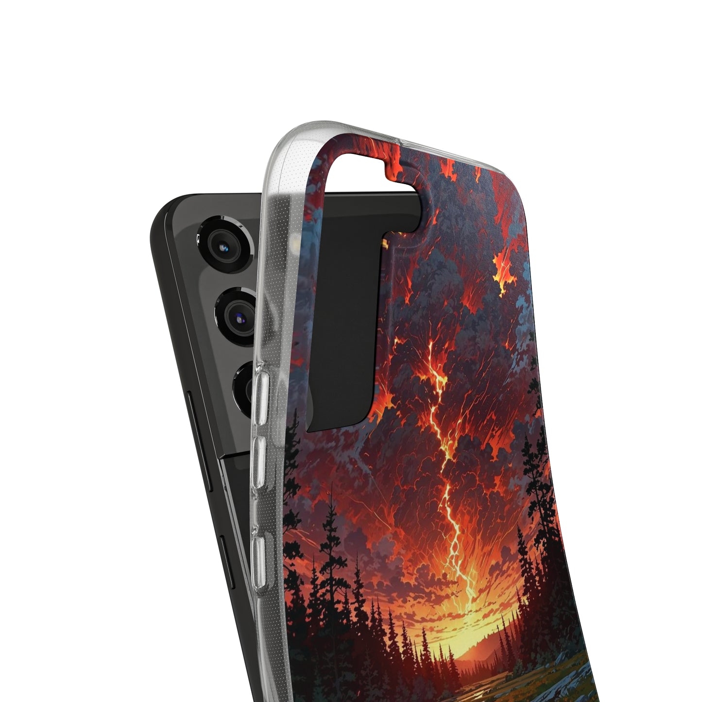 Nature-Inspired Soft Phone Case - Vibrant Sunset Design