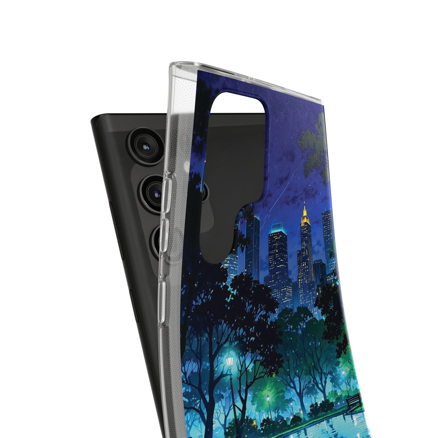 Cityscape Night Soft Phone Case - Protective Cover for Urban Lovers