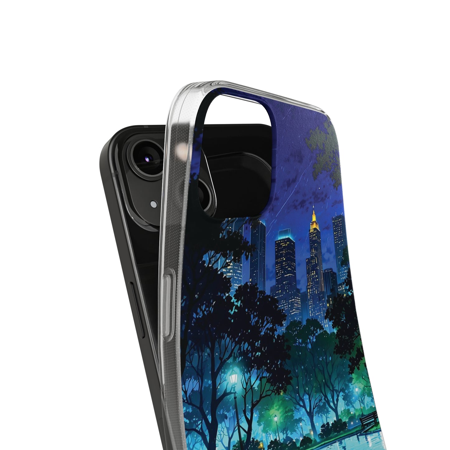 Cityscape Night Soft Phone Case - Protective Cover for Urban Lovers