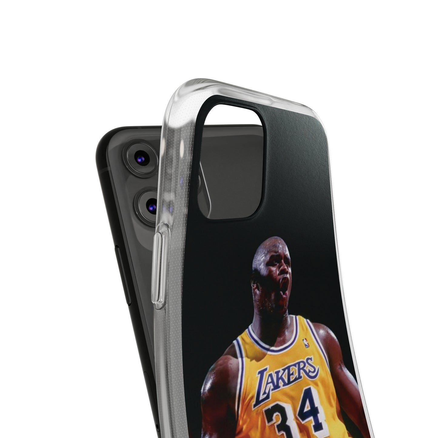 Shaq Vintage Basketball Star Soft Phone Case - Vibrant Lakers Design