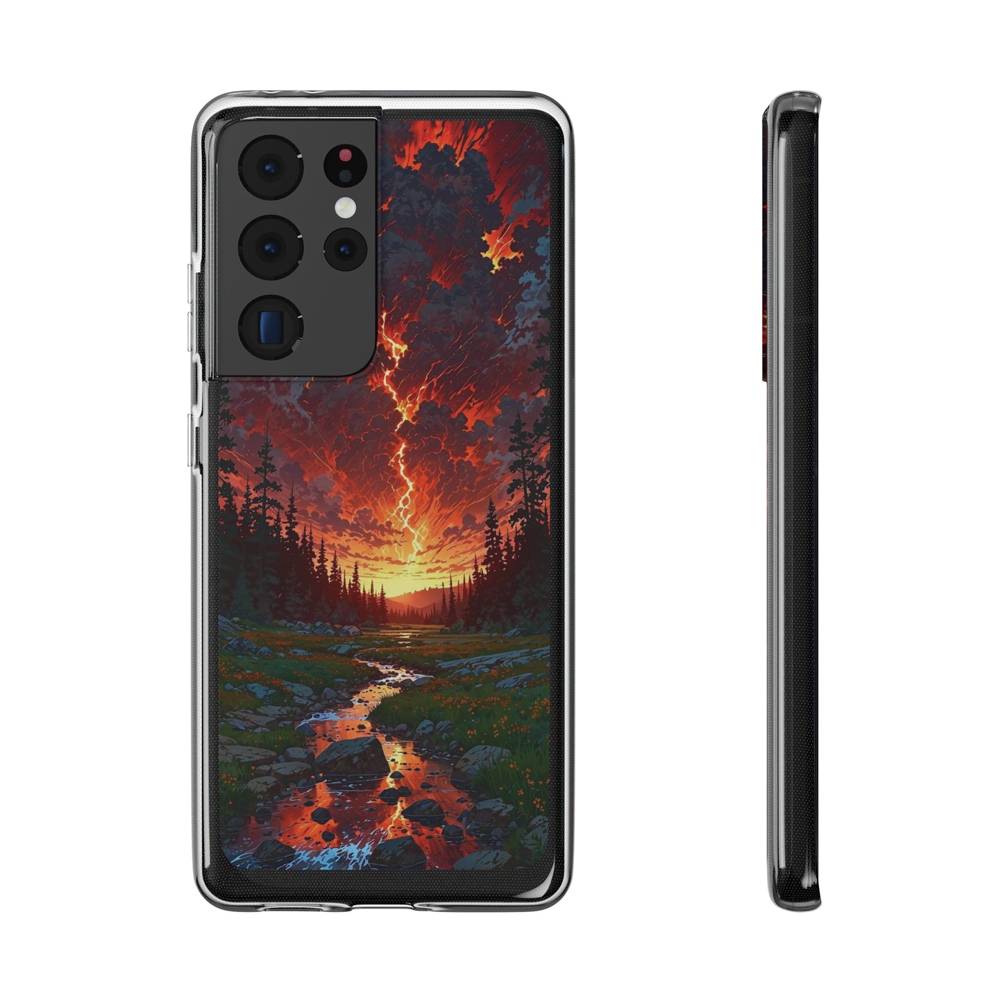 Nature-Inspired Soft Phone Case - Vibrant Sunset Design