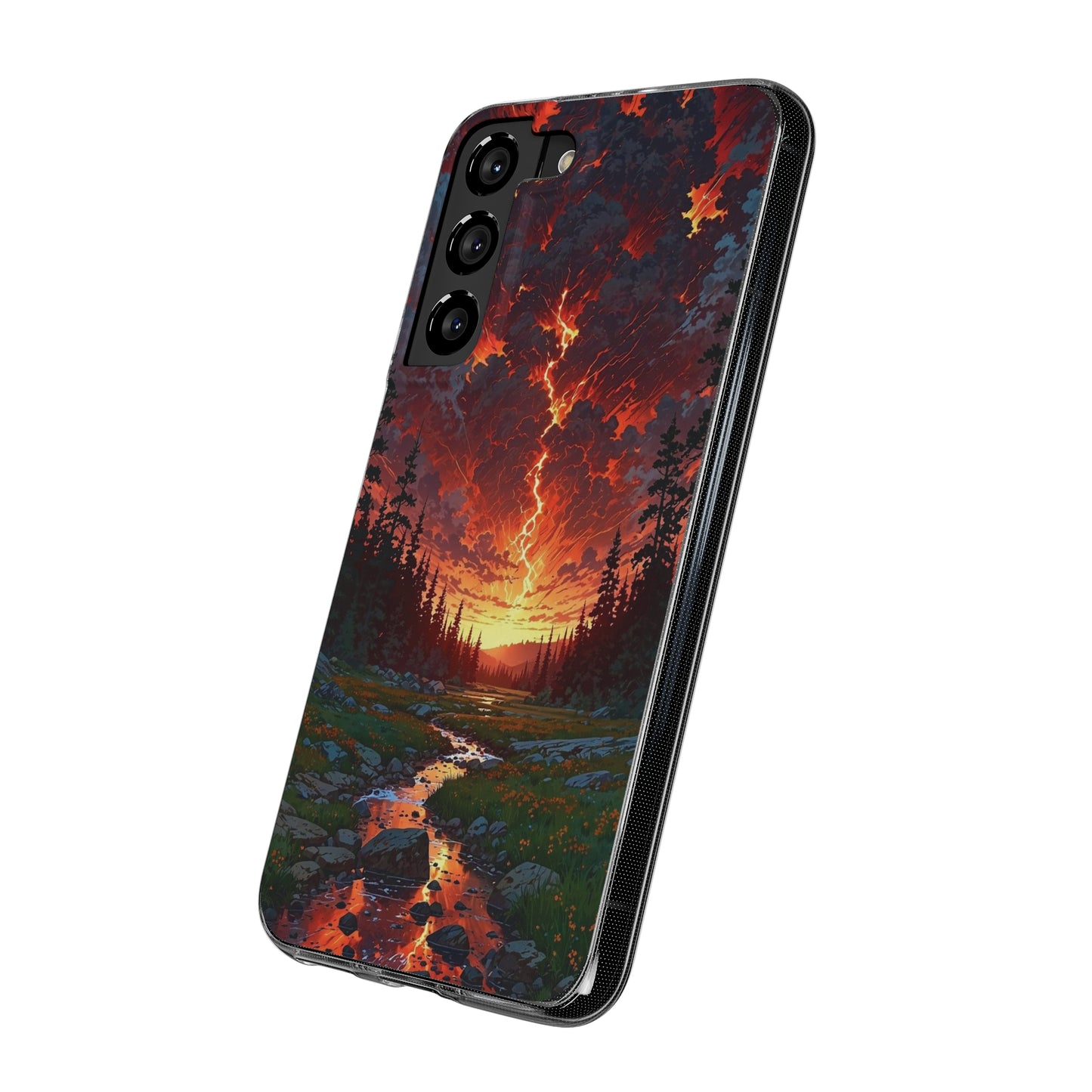 Nature-Inspired Soft Phone Case - Vibrant Sunset Design