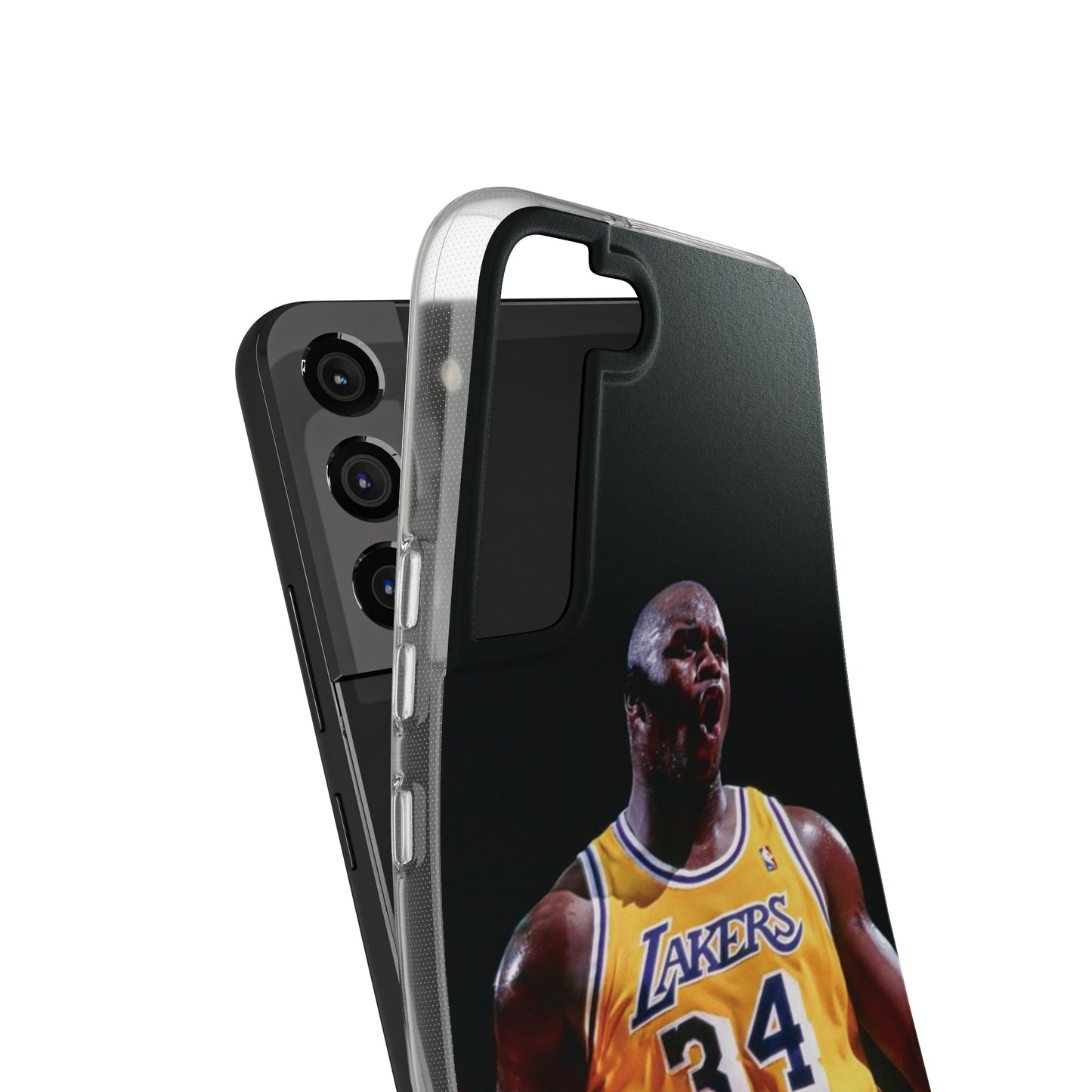 Shaq Vintage Basketball Star Soft Phone Case - Vibrant Lakers Design