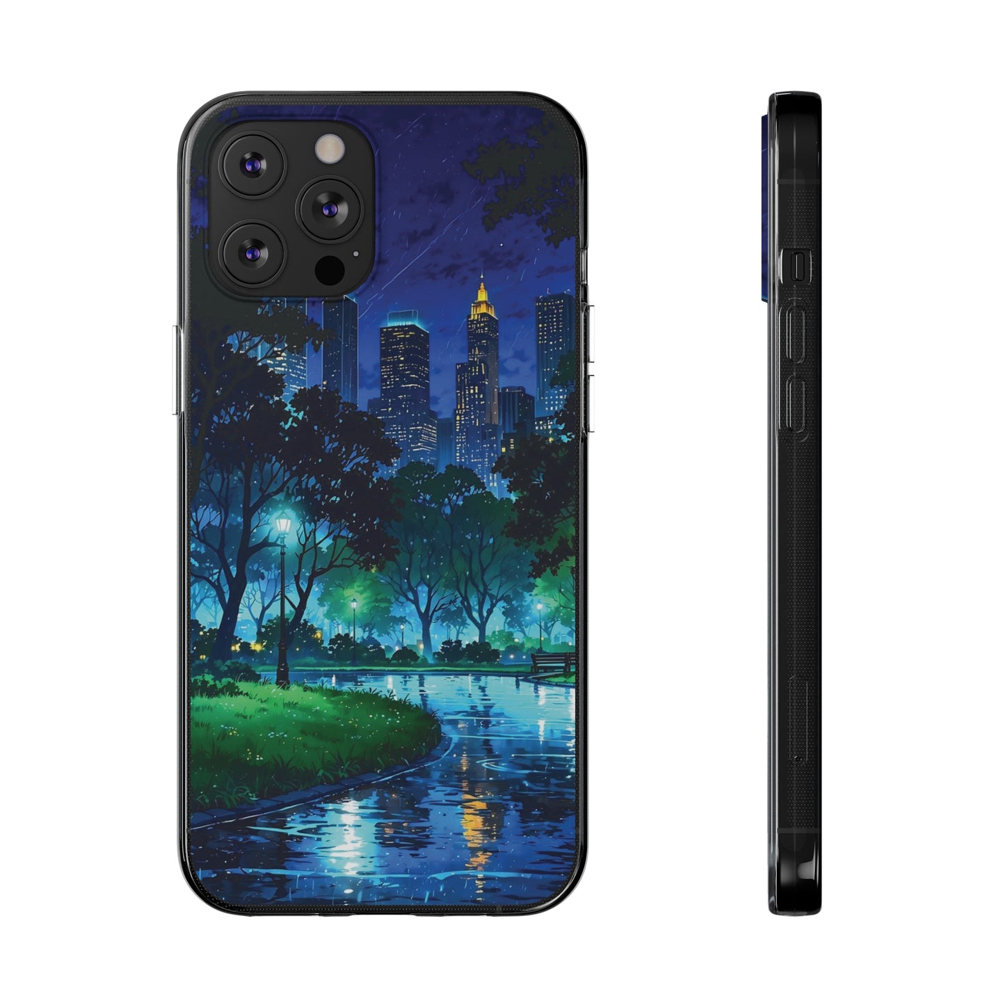 Cityscape Night Soft Phone Case - Protective Cover for Urban Lovers