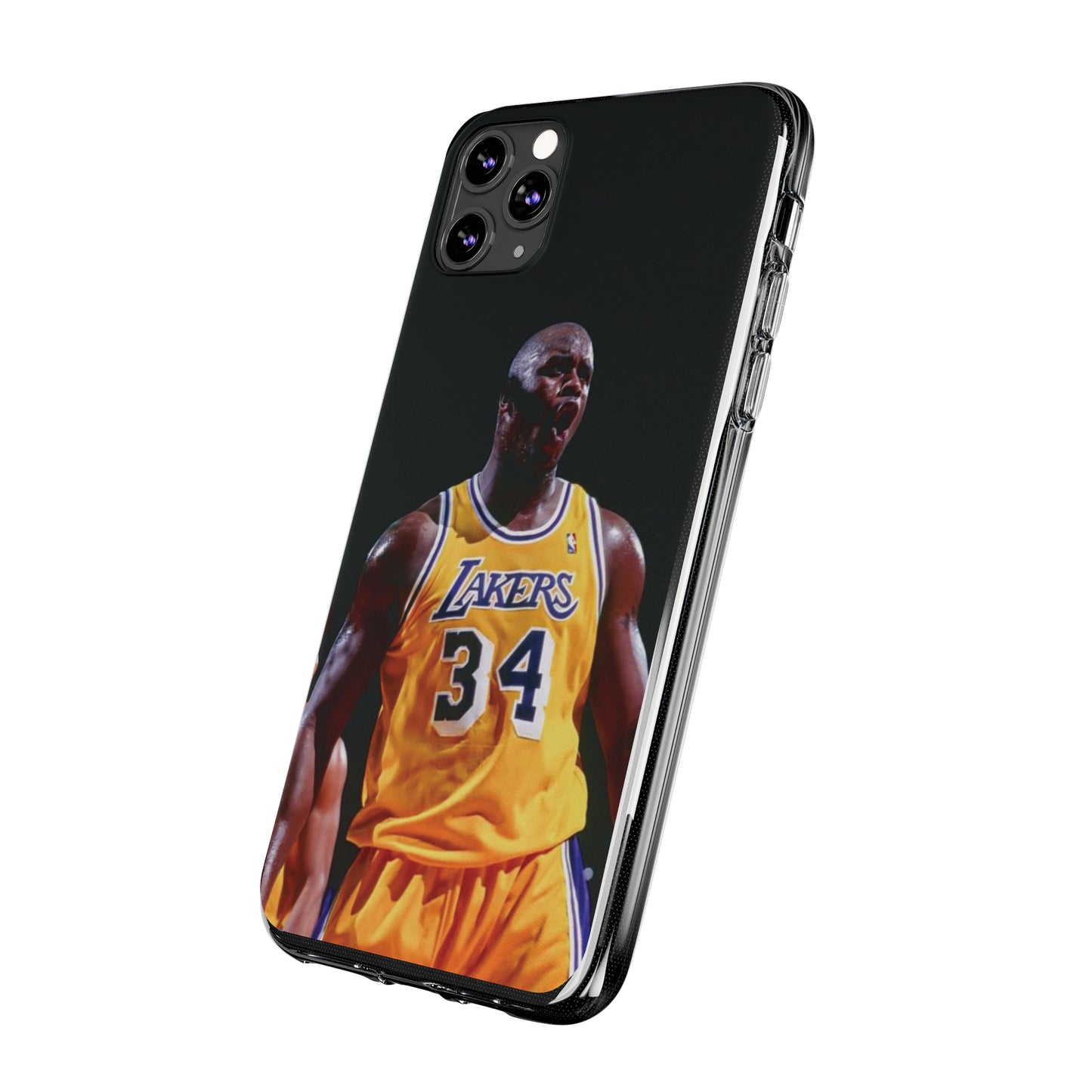 Shaq Vintage Basketball Star Soft Phone Case - Vibrant Lakers Design