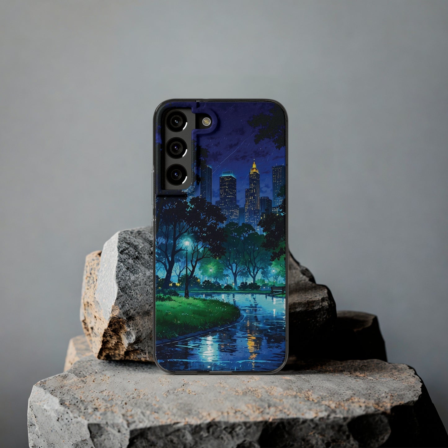 Cityscape Night Soft Phone Case - Protective Cover for Urban Lovers