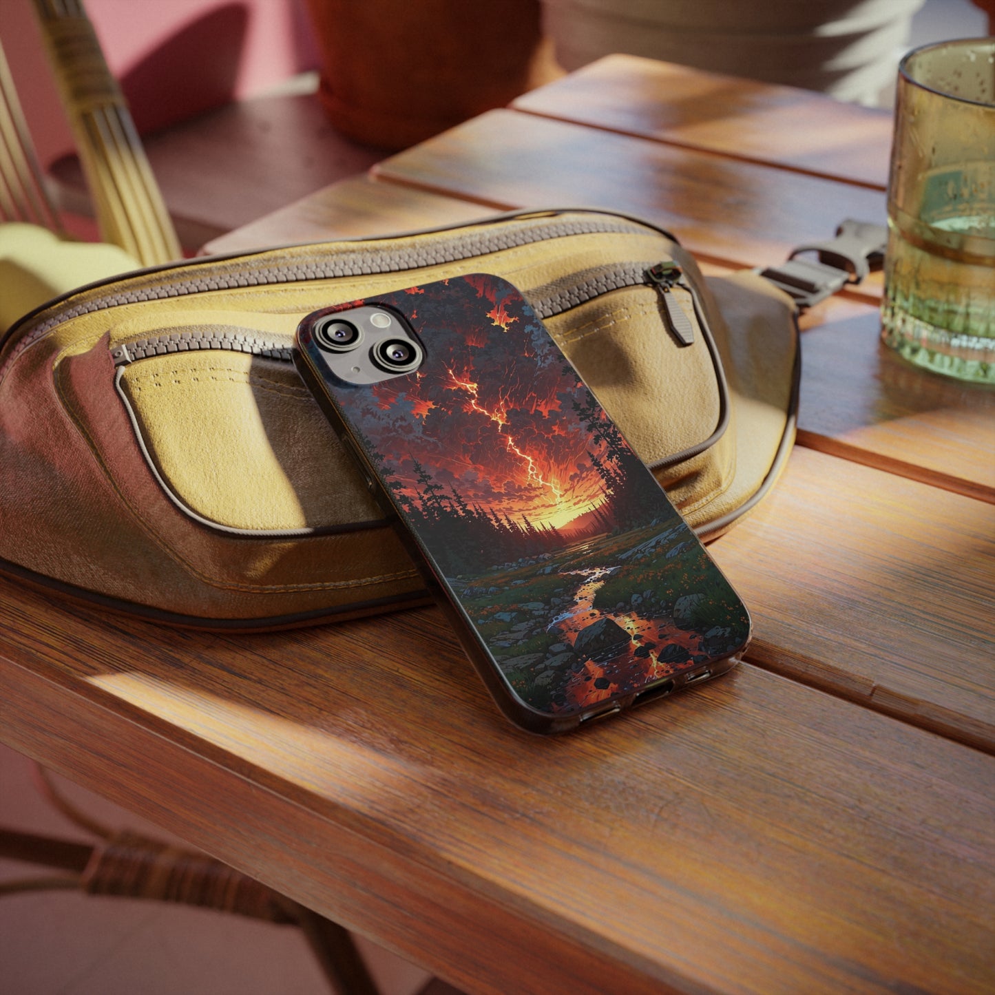 Nature-Inspired Soft Phone Case - Vibrant Sunset Design