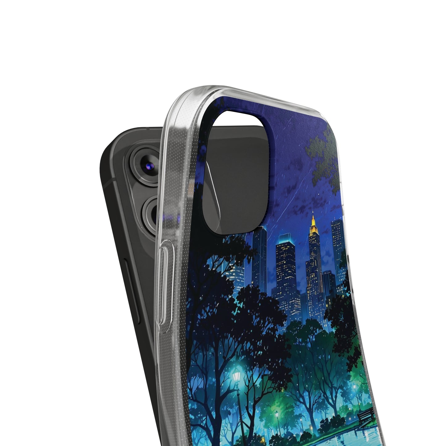 Cityscape Night Soft Phone Case - Protective Cover for Urban Lovers