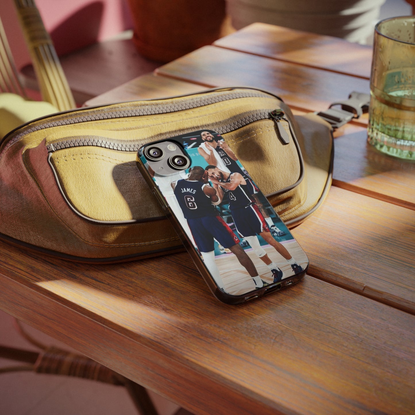 Lebron James, and Steph Curry Team Spirit Soft Phone Case - Basketball Celebration Design