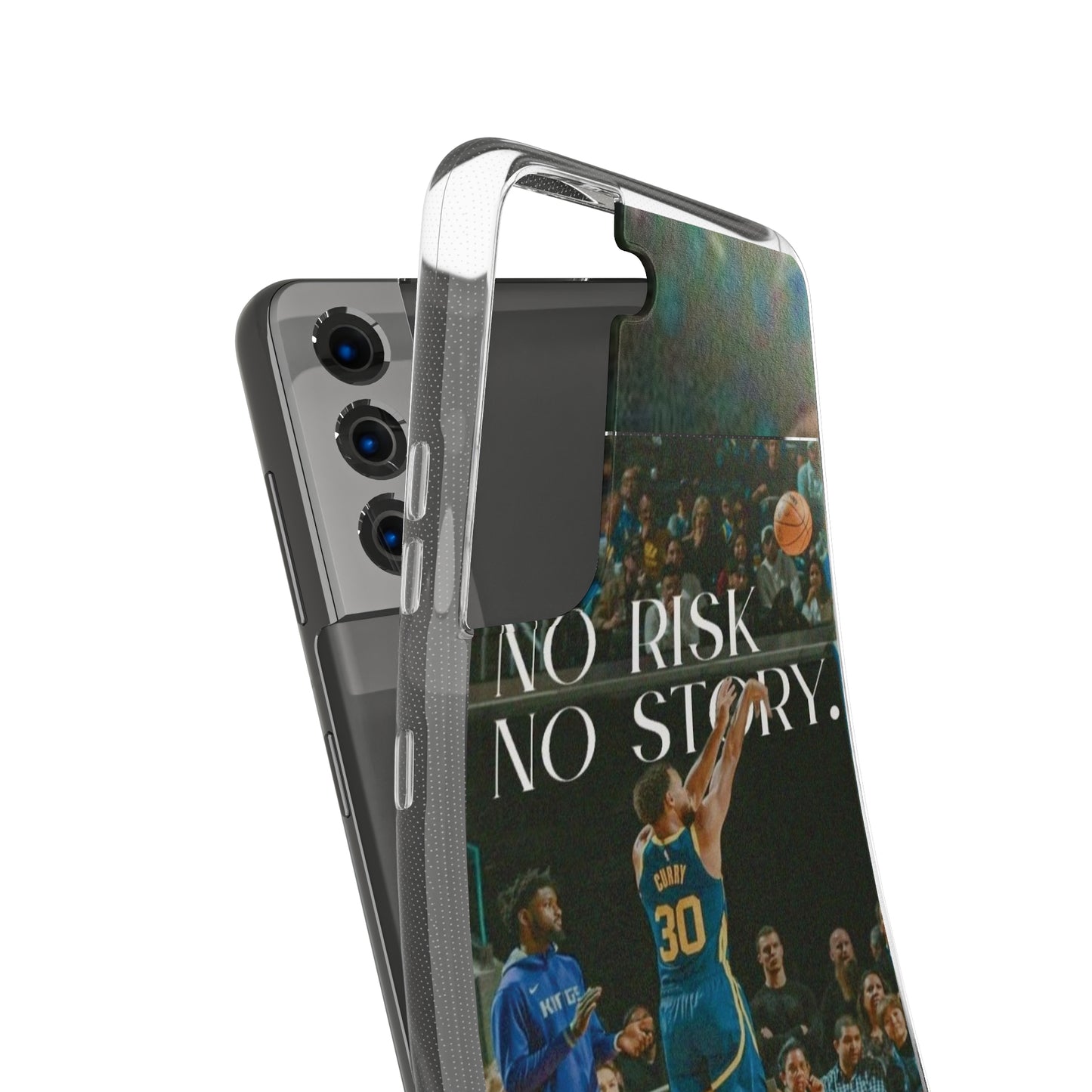 Steph Curry Motivational Soft Phone Case - No Risk, No Story for Sports Lovers