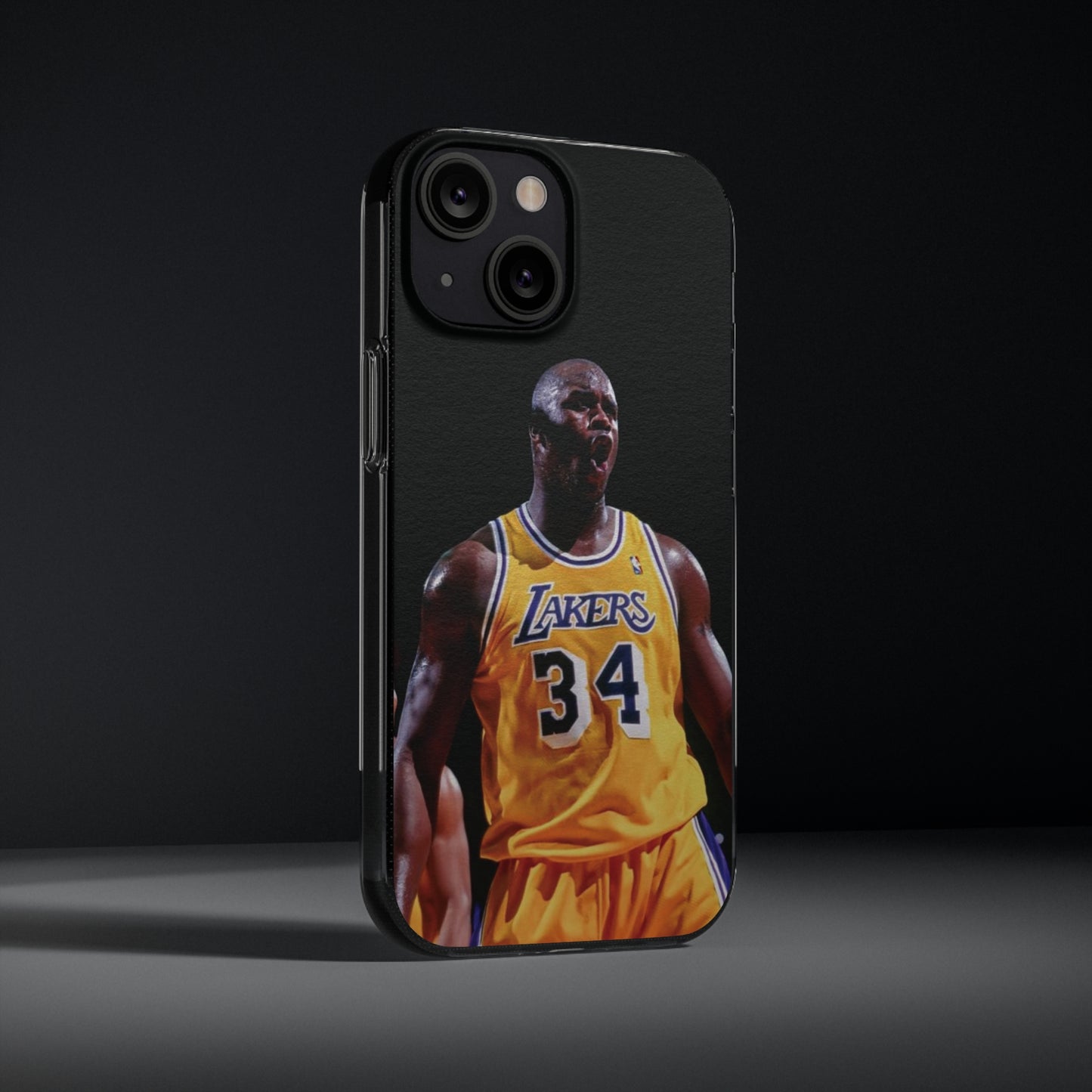 Shaq Vintage Basketball Star Soft Phone Case - Vibrant Lakers Design