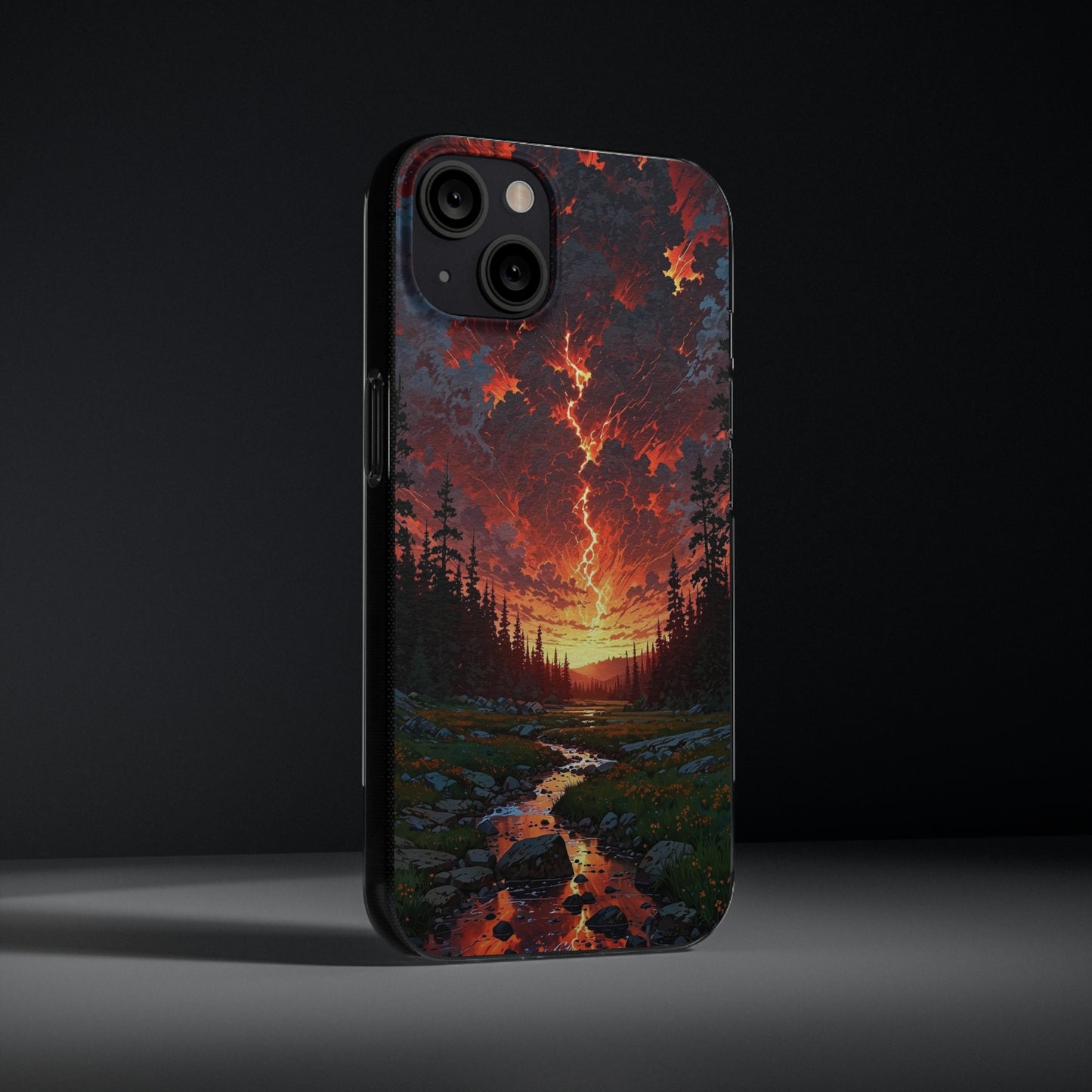 Nature-Inspired Soft Phone Case - Vibrant Sunset Design