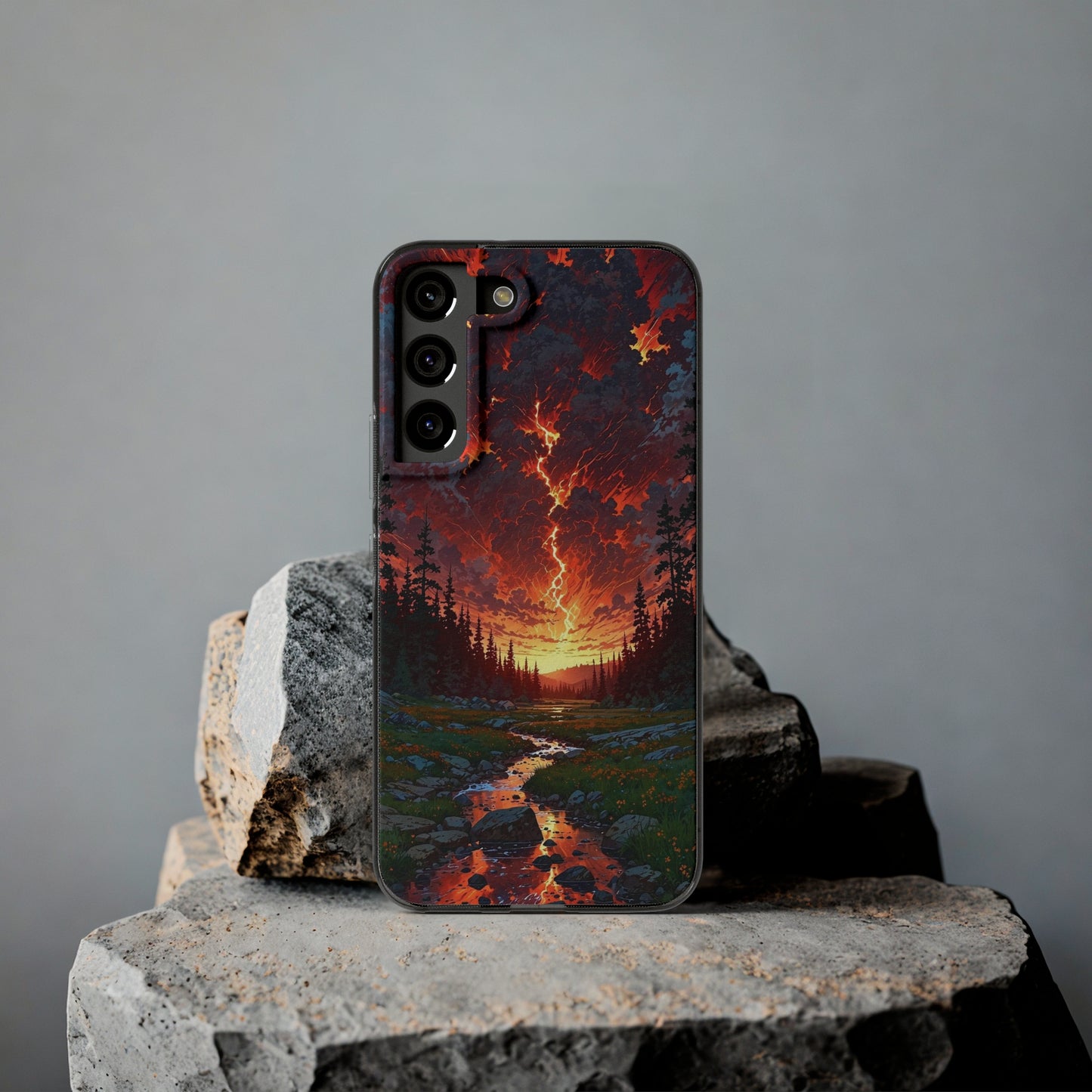 Nature-Inspired Soft Phone Case - Vibrant Sunset Design