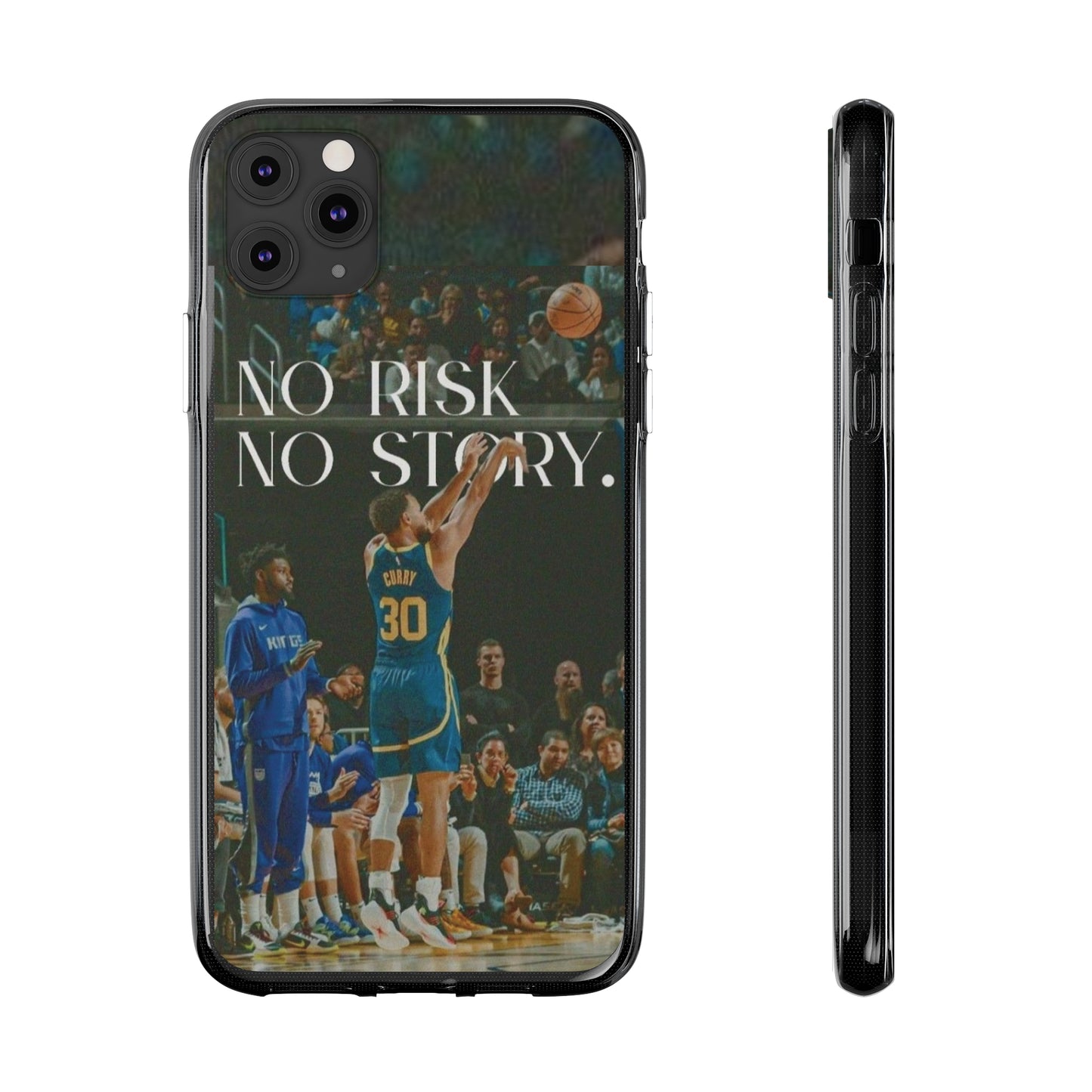 Steph Curry Motivational Soft Phone Case - No Risk, No Story for Sports Lovers