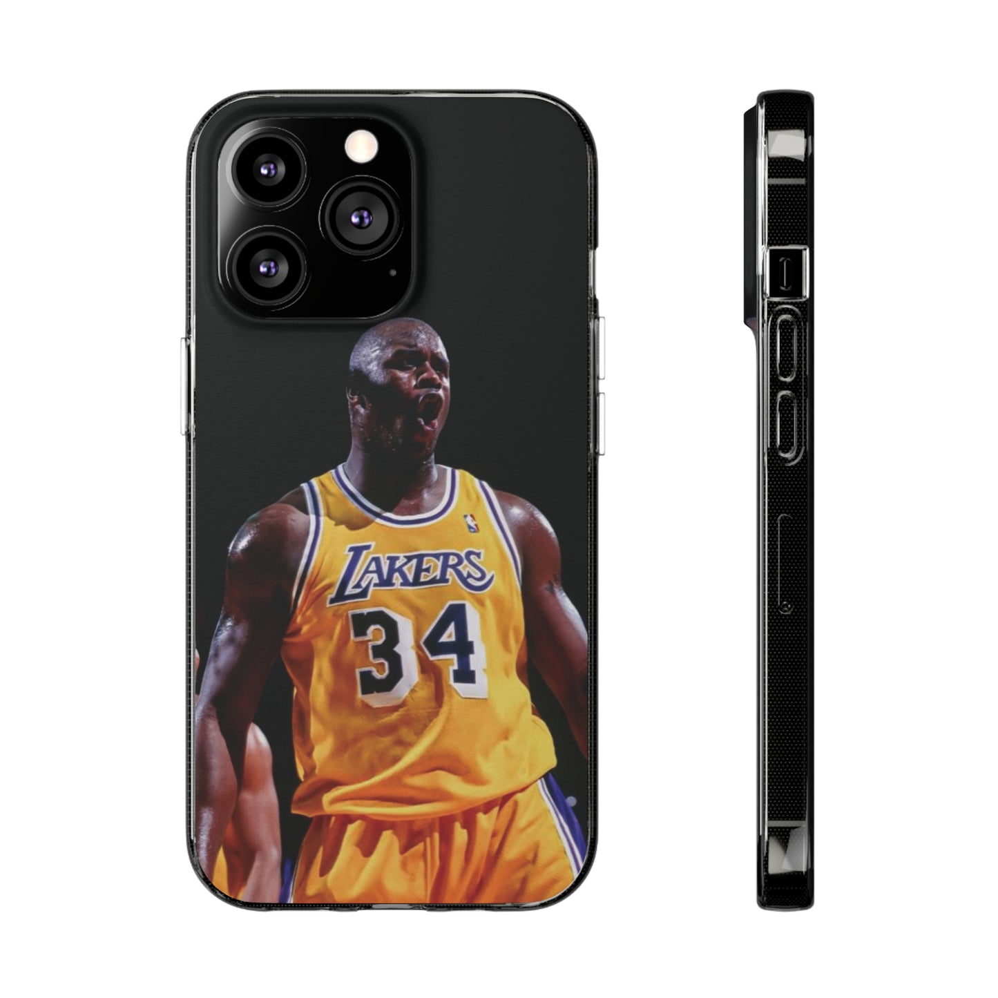 Shaq Vintage Basketball Star Soft Phone Case - Vibrant Lakers Design