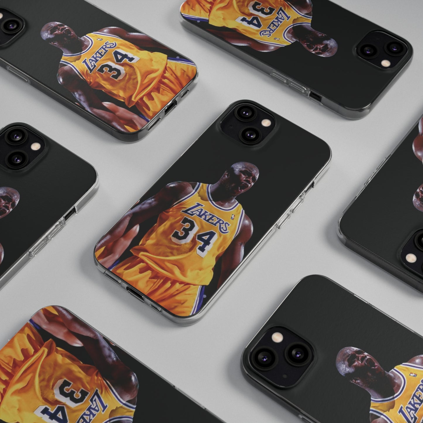 Shaq Vintage Basketball Star Soft Phone Case - Vibrant Lakers Design