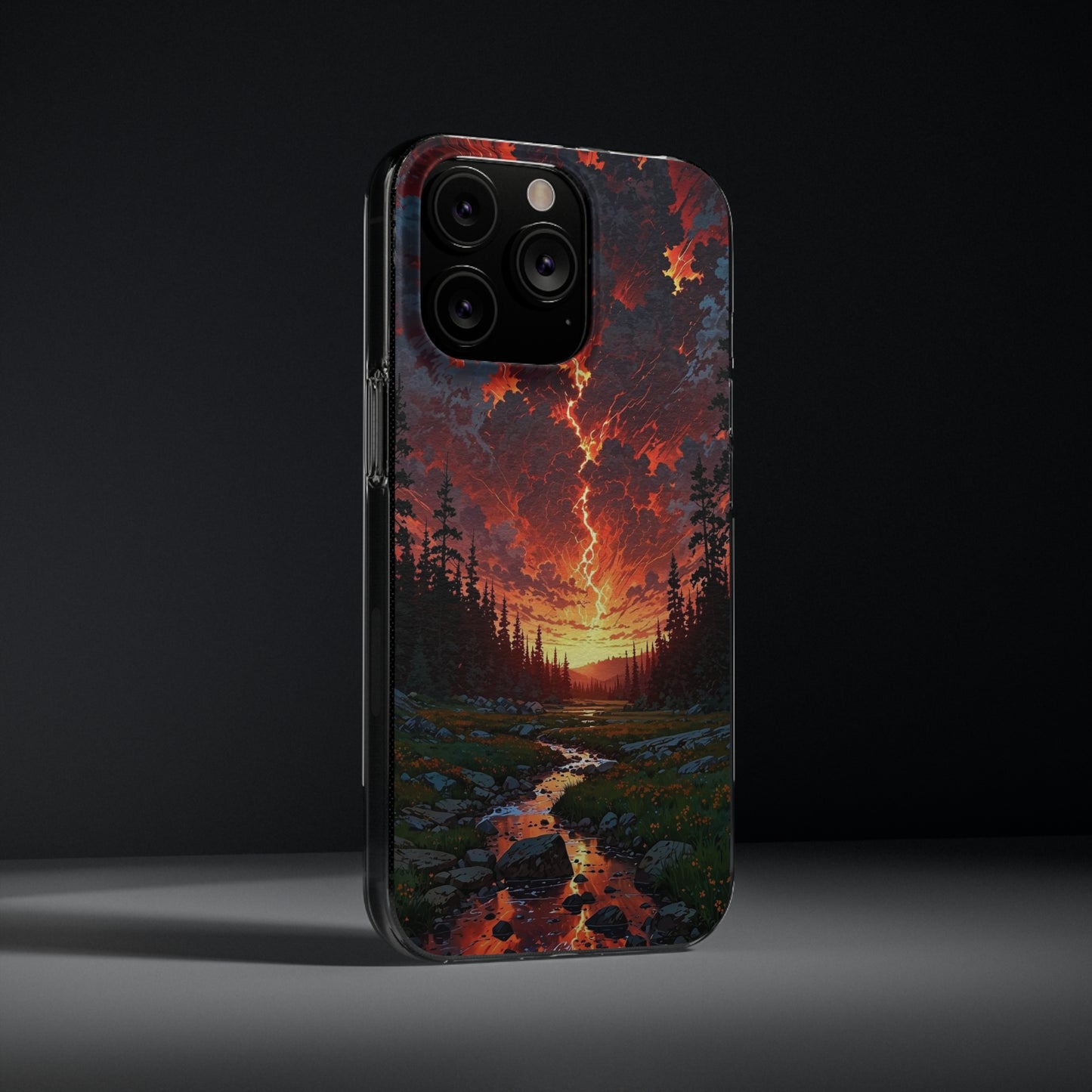 Nature-Inspired Soft Phone Case - Vibrant Sunset Design