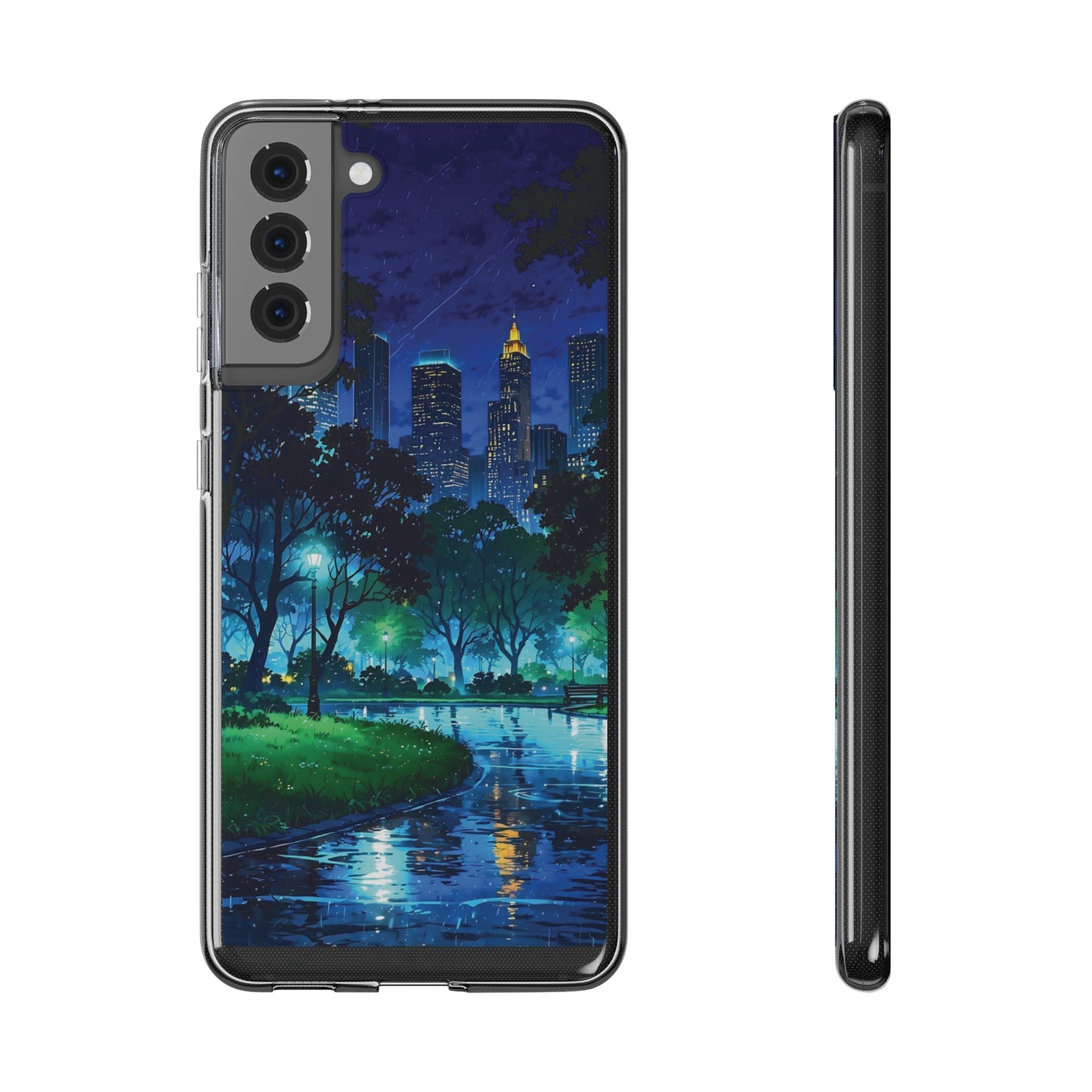 Cityscape Night Soft Phone Case - Protective Cover for Urban Lovers