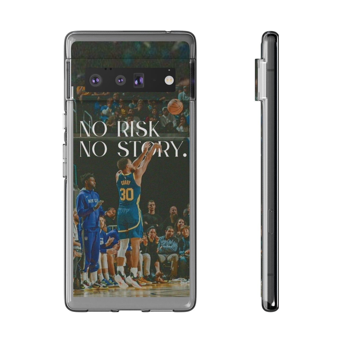 Steph Curry Motivational Soft Phone Case - No Risk, No Story for Sports Lovers